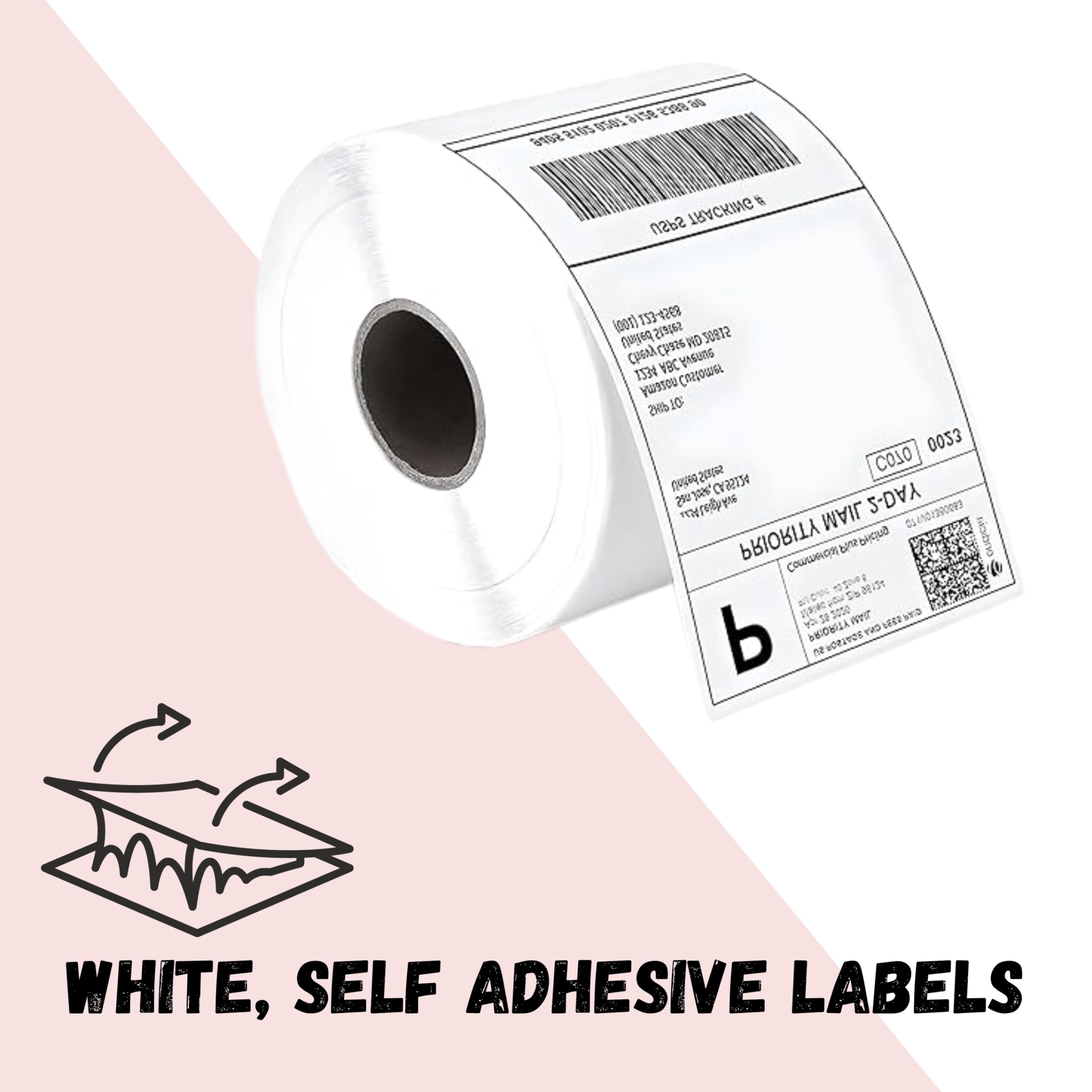 Deco Fleur Thermal Printer Labels - 6x4 Inch | 500 Labels per Roll | White Papier 2