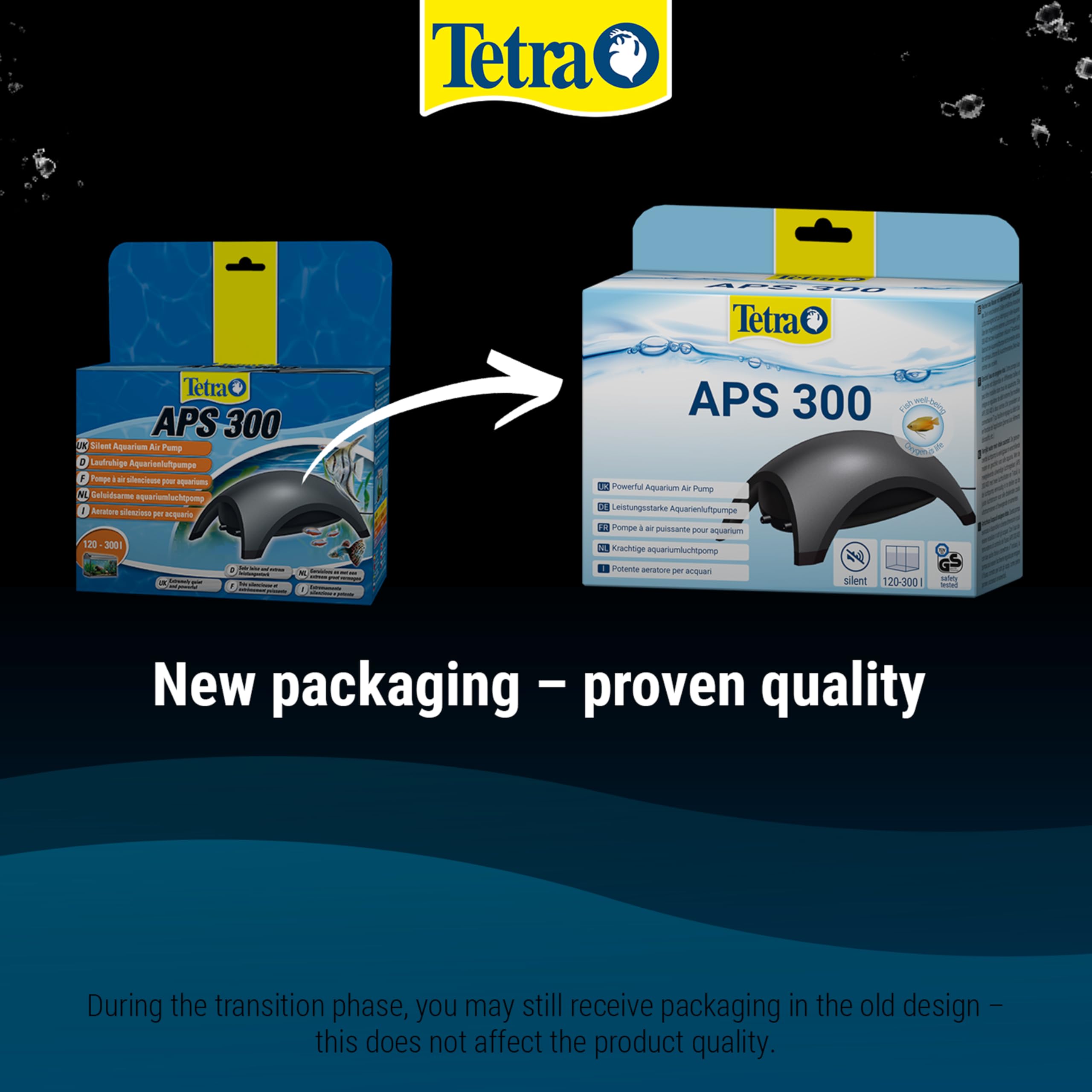 Tetra APS300 Silent Aquarium Air Pump - 300 L/Hr Flow | 120-300 Litre Tanks | Black 2