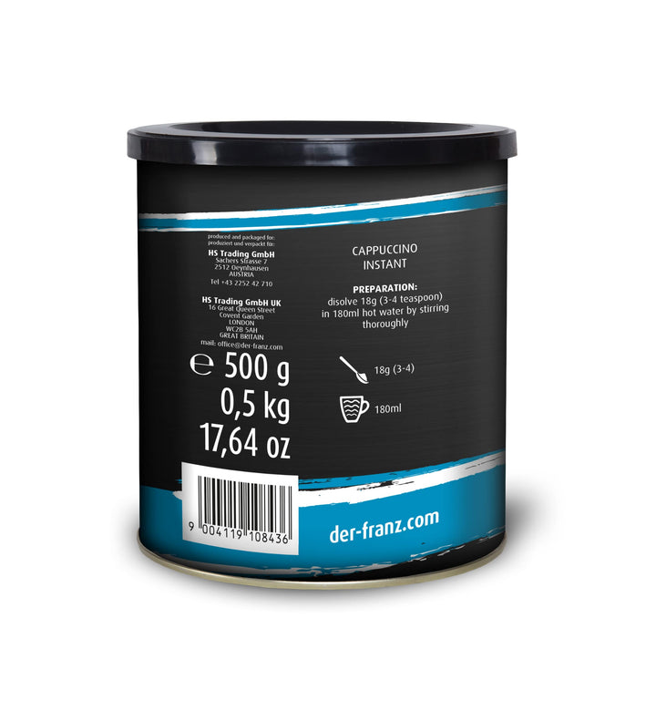 Der-Franz Instant Cappuccino 500 g – Ready-to-Use Cappuccino Mix with 15.5% Instant Coffee