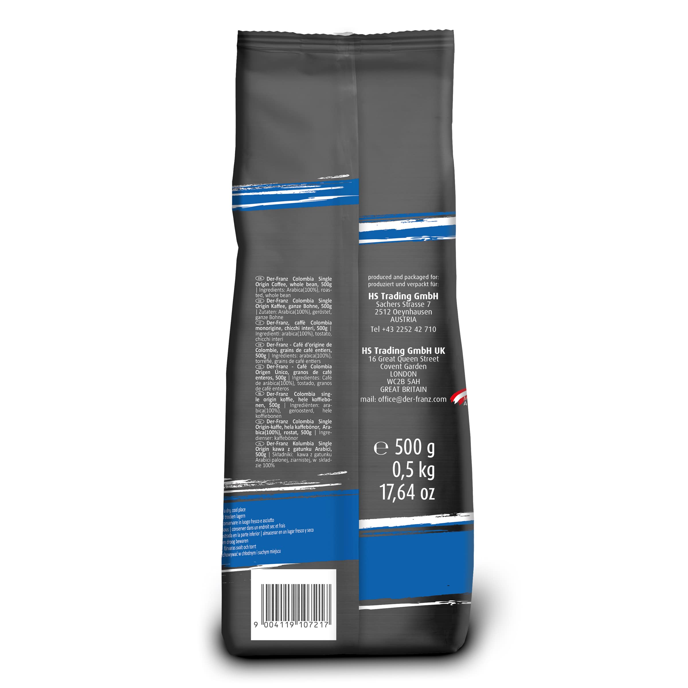 Der-Franz Colombia Single Origin Roasted Whole Coffee Beans - 3 x 500g Pack 2