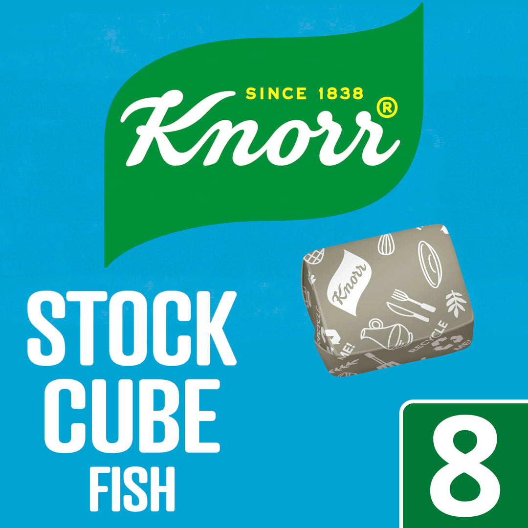 Knorr Fish Stock Cubes Gluten-Free - Authentic Fish Flavour for Soups, Sauces & Paella