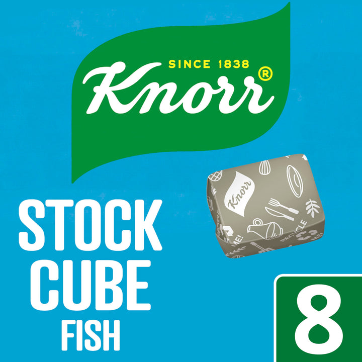 Knorr Fish Stock Cubes Gluten-Free - Authentic Fish Flavour for Soups, Sauces & Paella