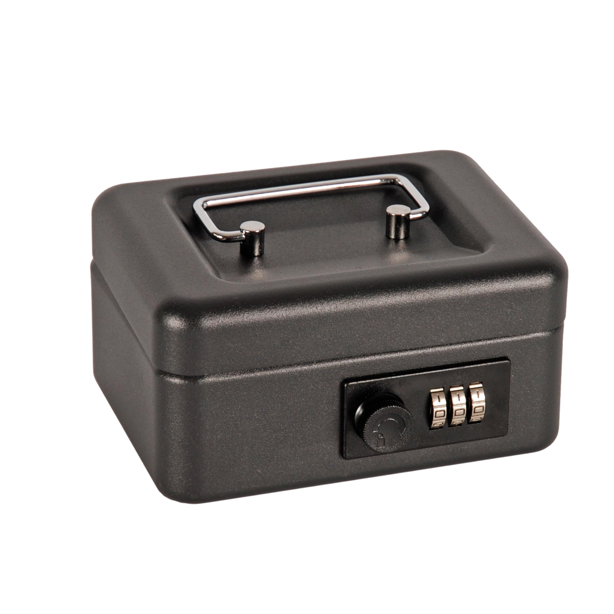Cathedral Products 6 Inch Steel Cash Box with Combination Lock | Portable | Black