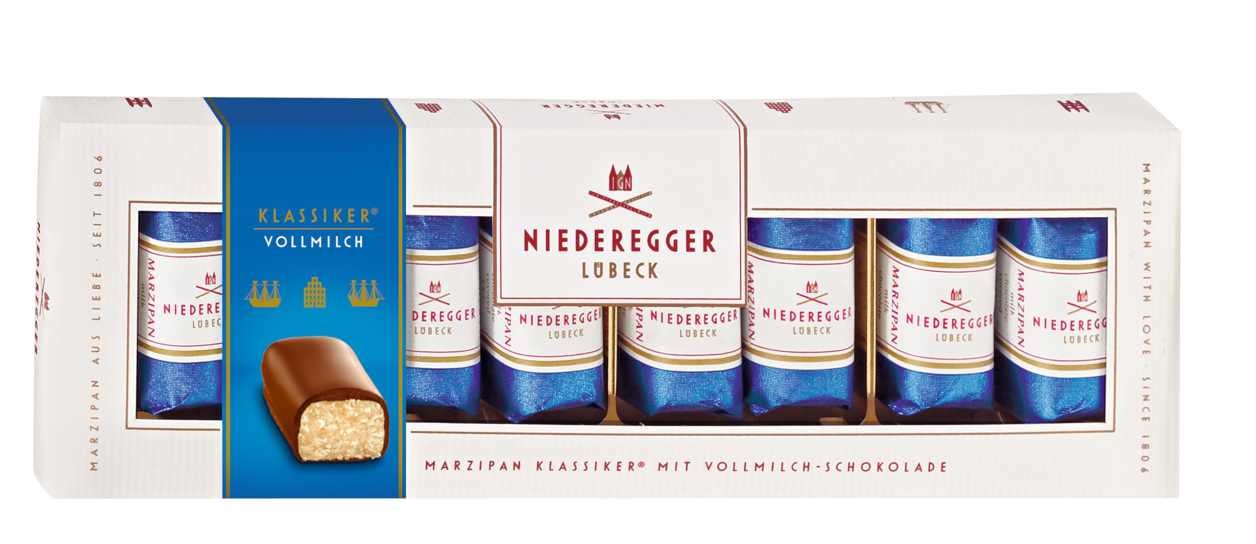 Niederegger Milk Chocolate Covered Marzipan Mini Loaves Gift Box | 100g