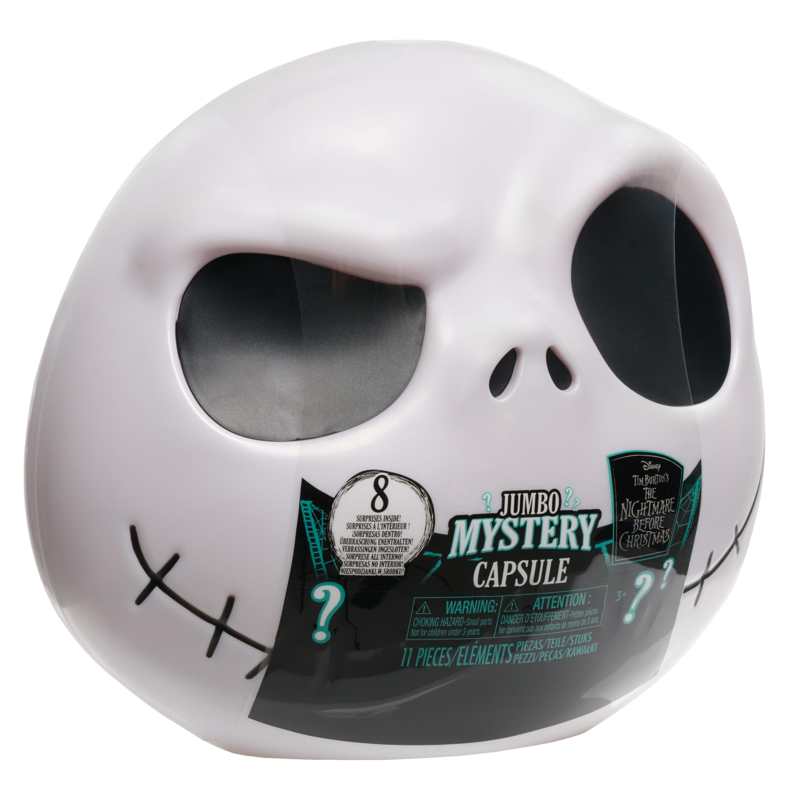 Disney Tim Burton's The Nightmare Before Christmas Jumbo Mystery Capsule - 8 Frightfully Fun Surprises, Ages 3+