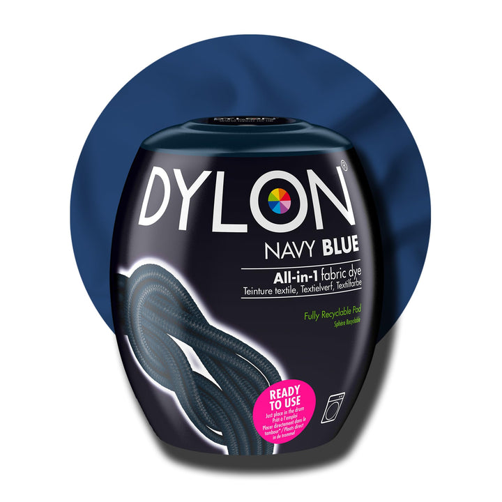 DYLON - Washing Machine Fabric Dye Pod for Clothes & Soft Furnishings, 350g – Navy Blue