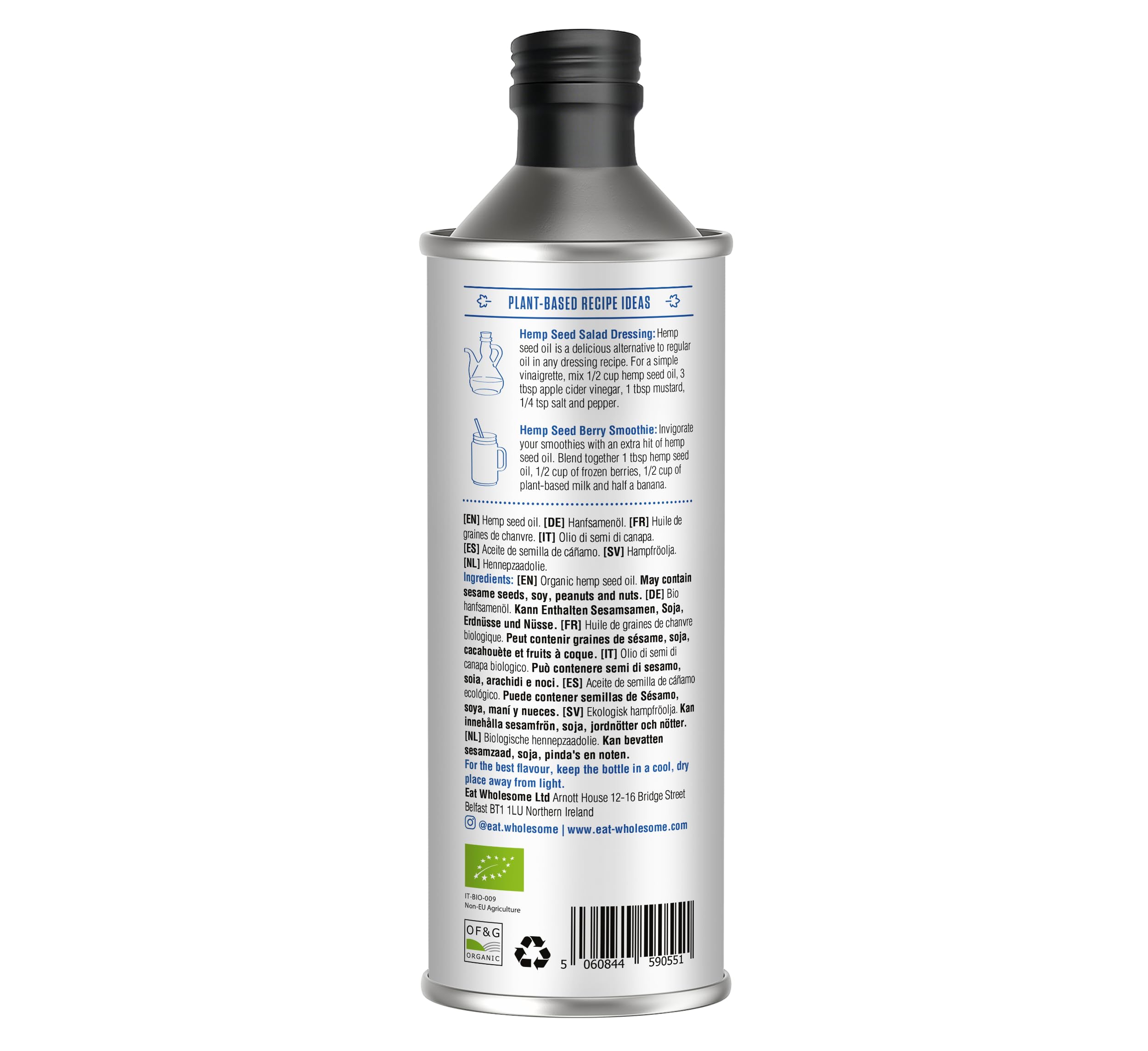 Eat Wholesome Organic Hemp Seed Oil - Cold Pressed, Unrefined | 500ml 3