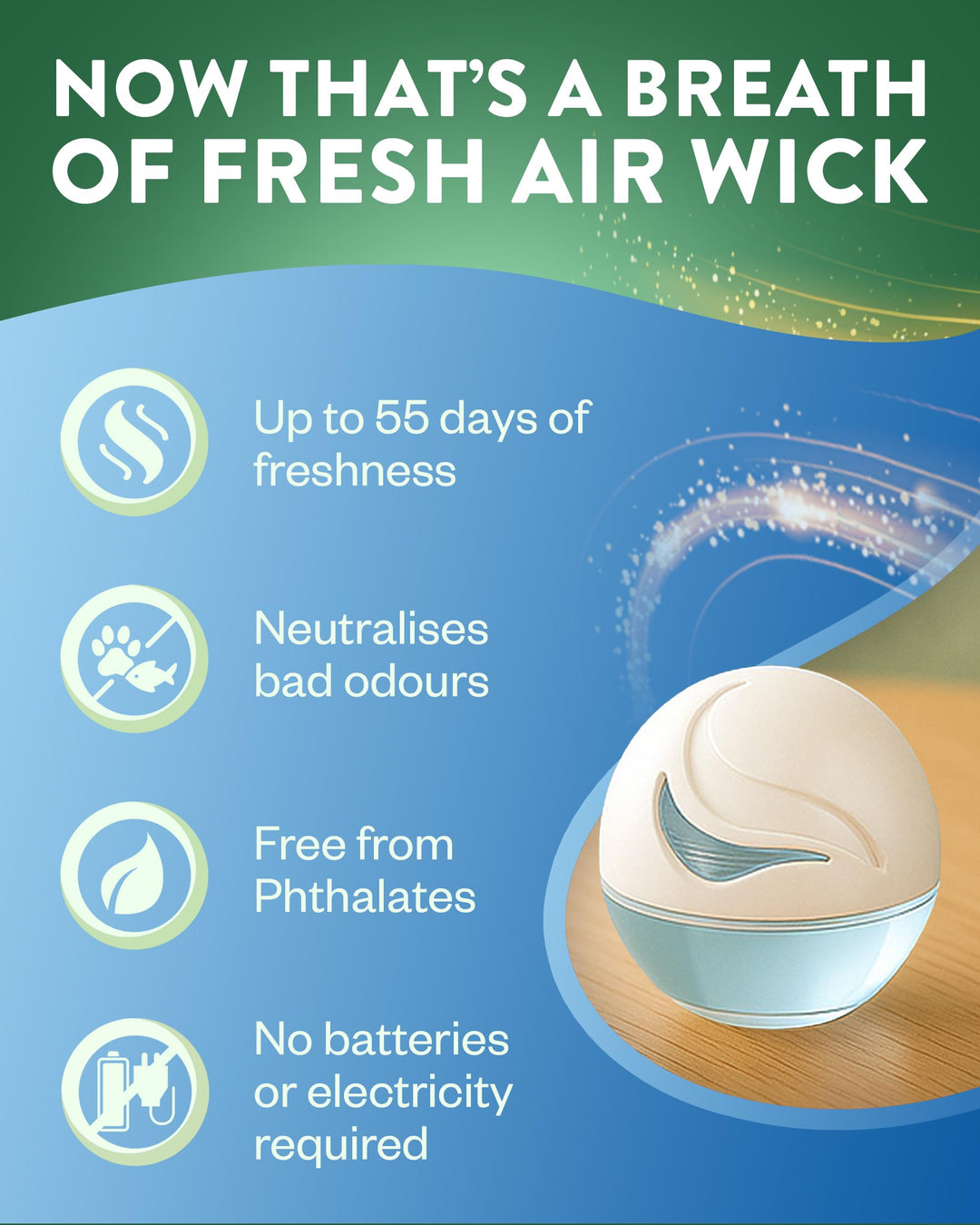 Air Wick - Gel Freshener Fresh Cotton Scent, Pack of 4