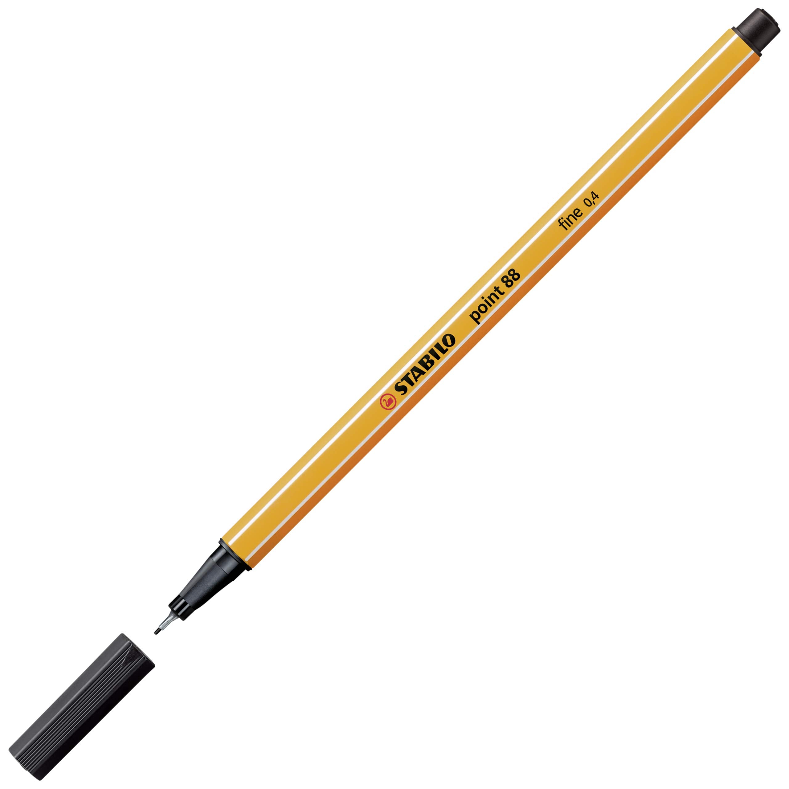 STABILO point 88 Fineliner - 0.4mm Line Width, Black Ink | Pack of 3 4
