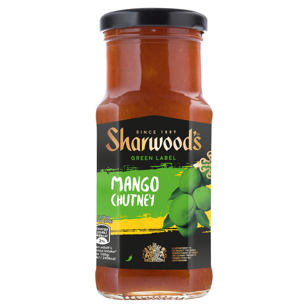 Sharwood's Indian Green Label Mango Chutney – Sweet & Spicy, 530g Jar