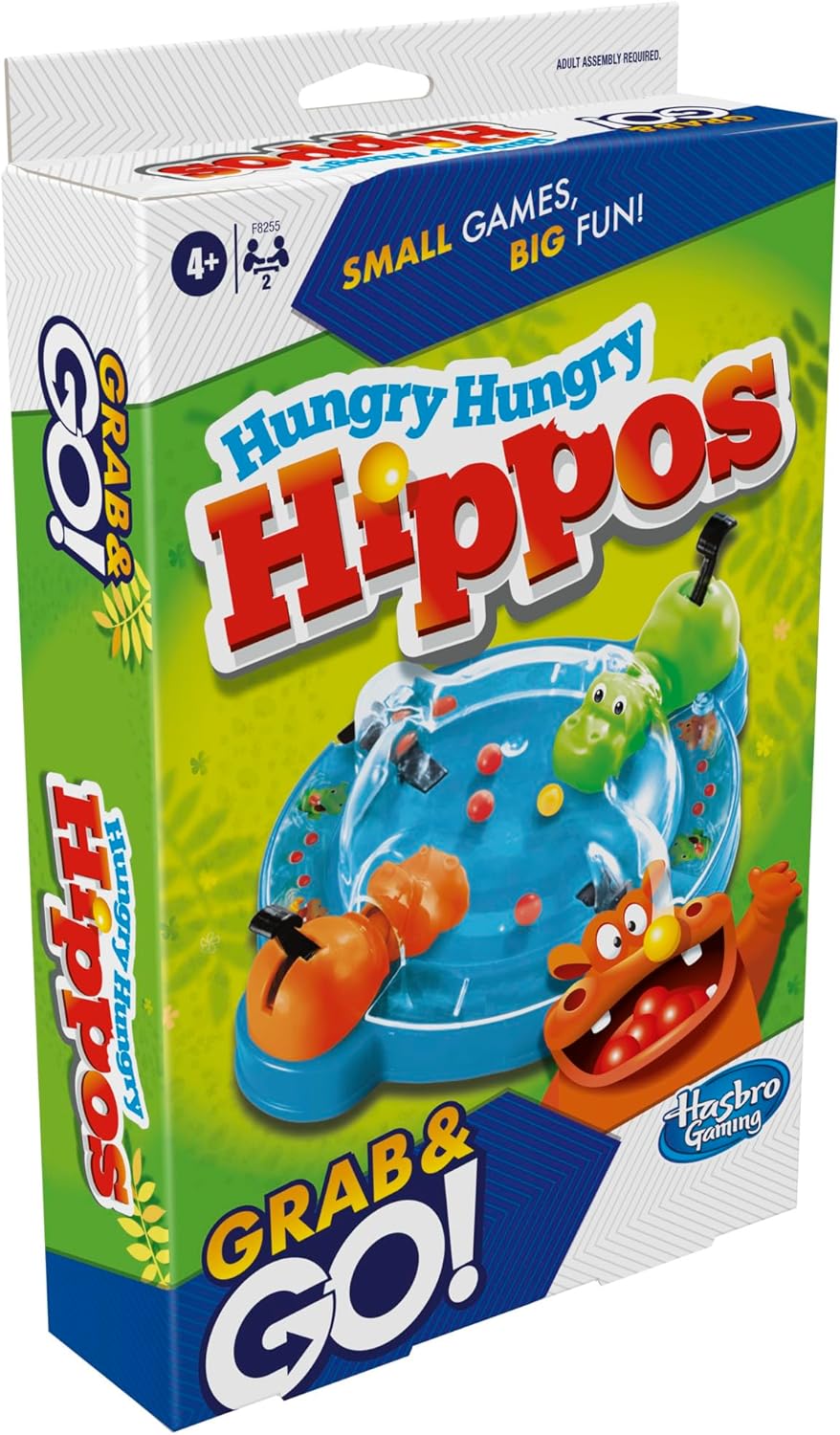 Hasbro Gaming Hungry Hungry Hippos Grab and Go Reisespiel für 2 Spieler 3