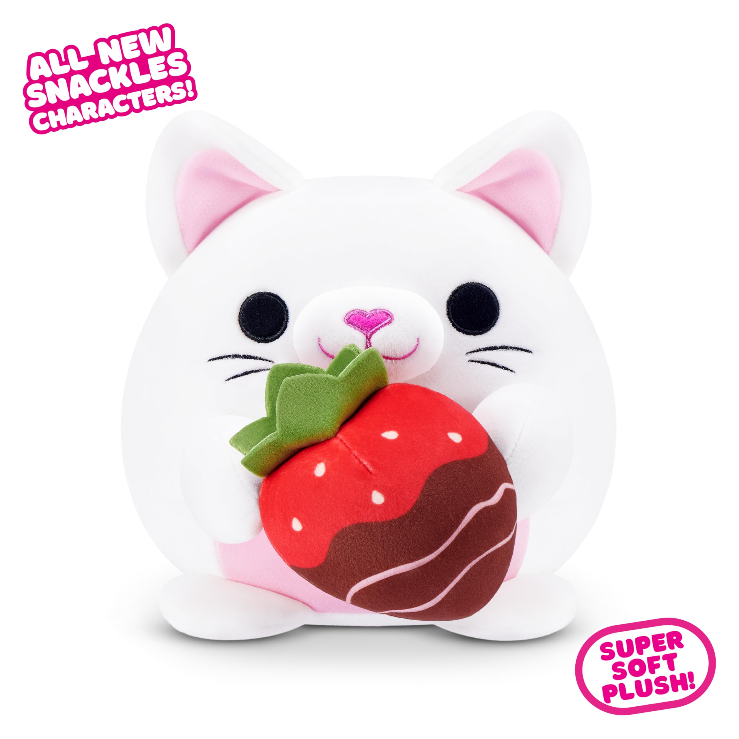 Snackles Valentine’s Edition 8-Inch Plush Toy - Kitten with Strawberry Choco | Polyester 8