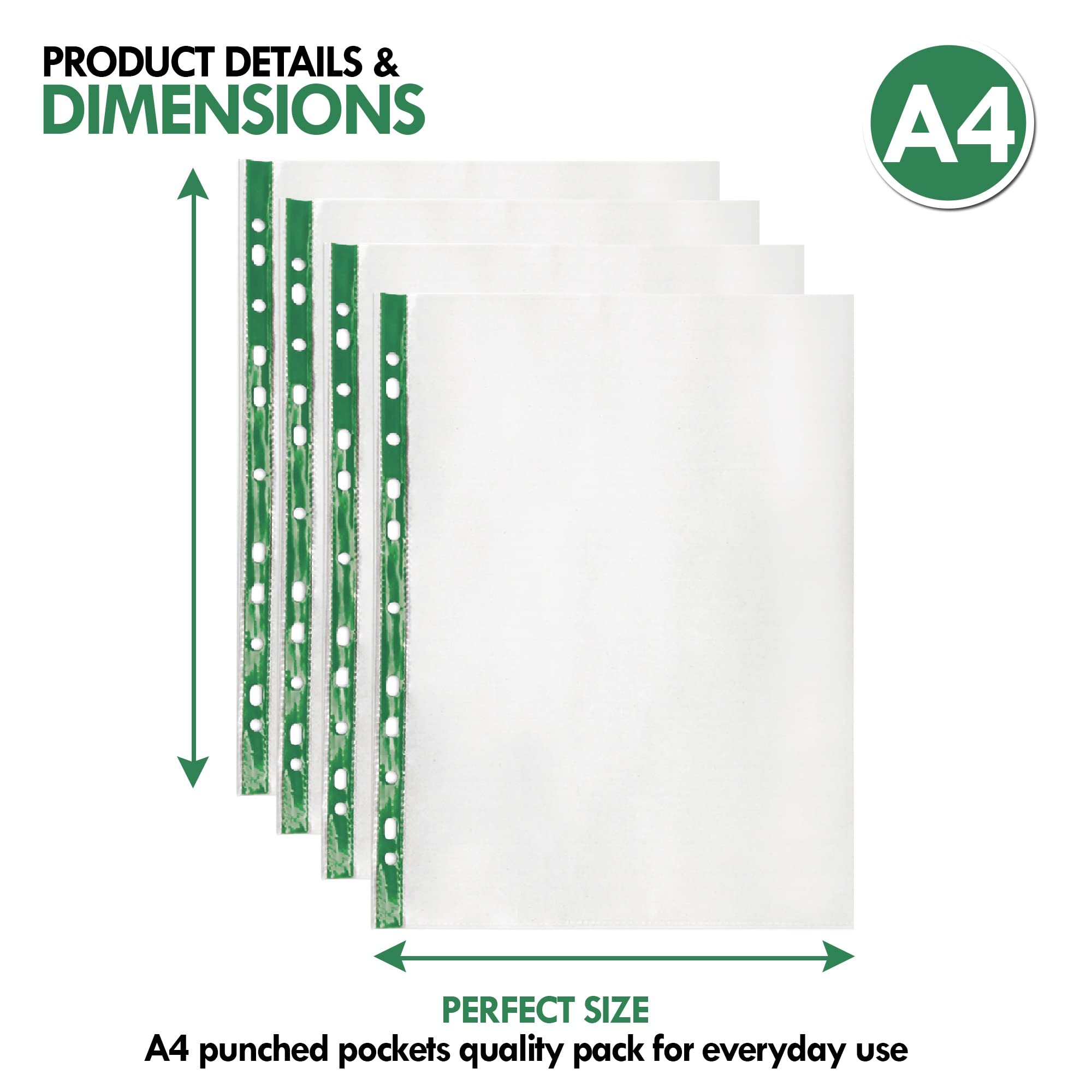 G4GADGET A4 File Pockets - 200 Pack | 50 Micron Polypropylene | 15 Sheet Capacity 4