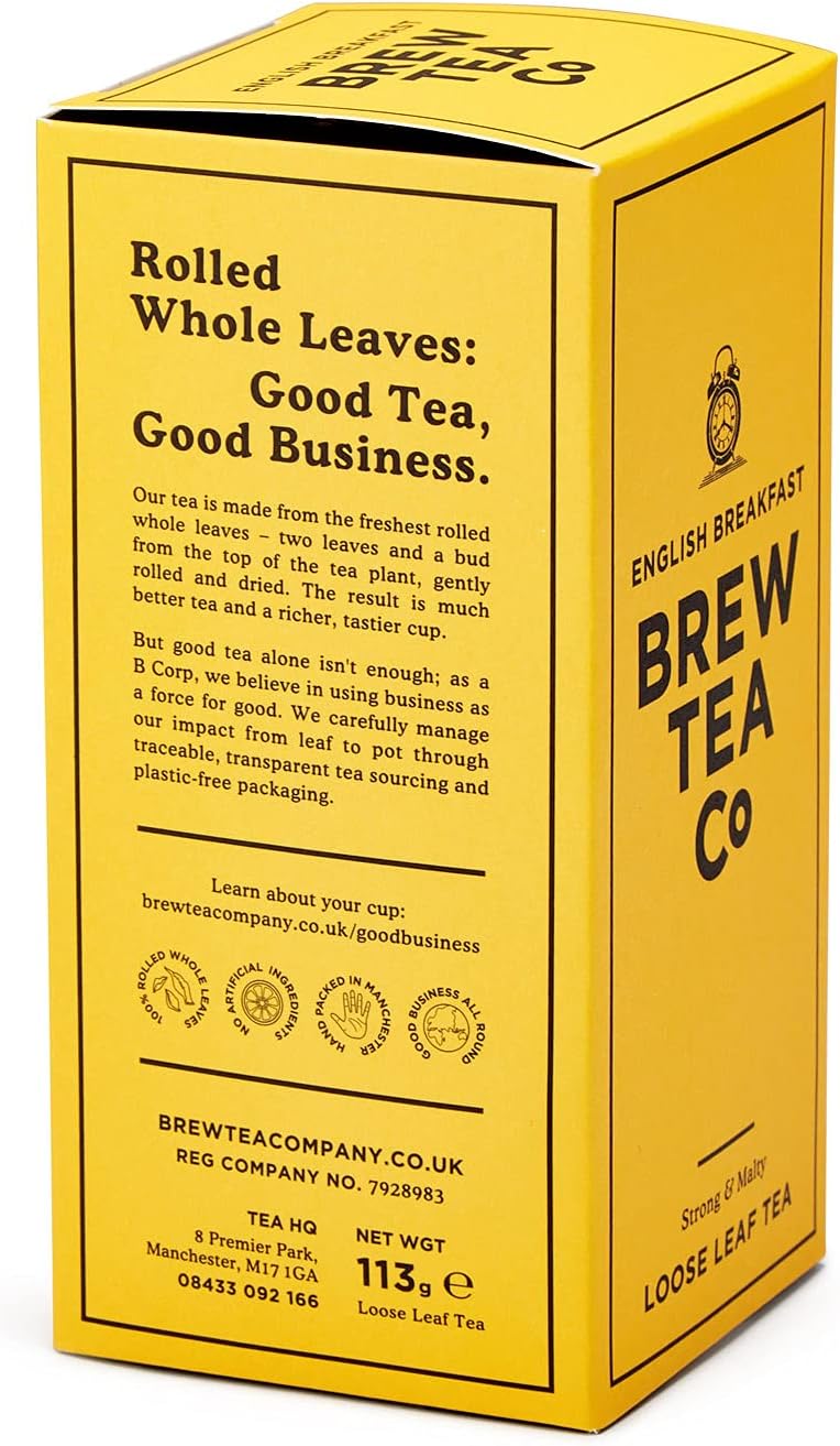 Brew Tea Co English Breakfast - Strong and Malty - 113g Loose Leaf Tea