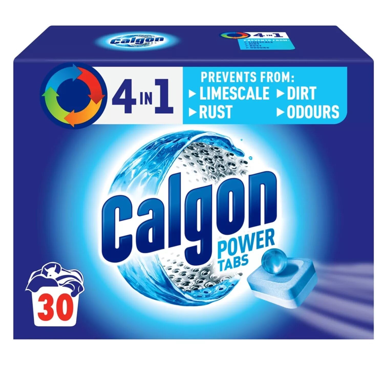 Calgon 4-in-1 Washing Machine Cleaner and Water Softener Tablets - 30 Tabs, Lemon Scent 1