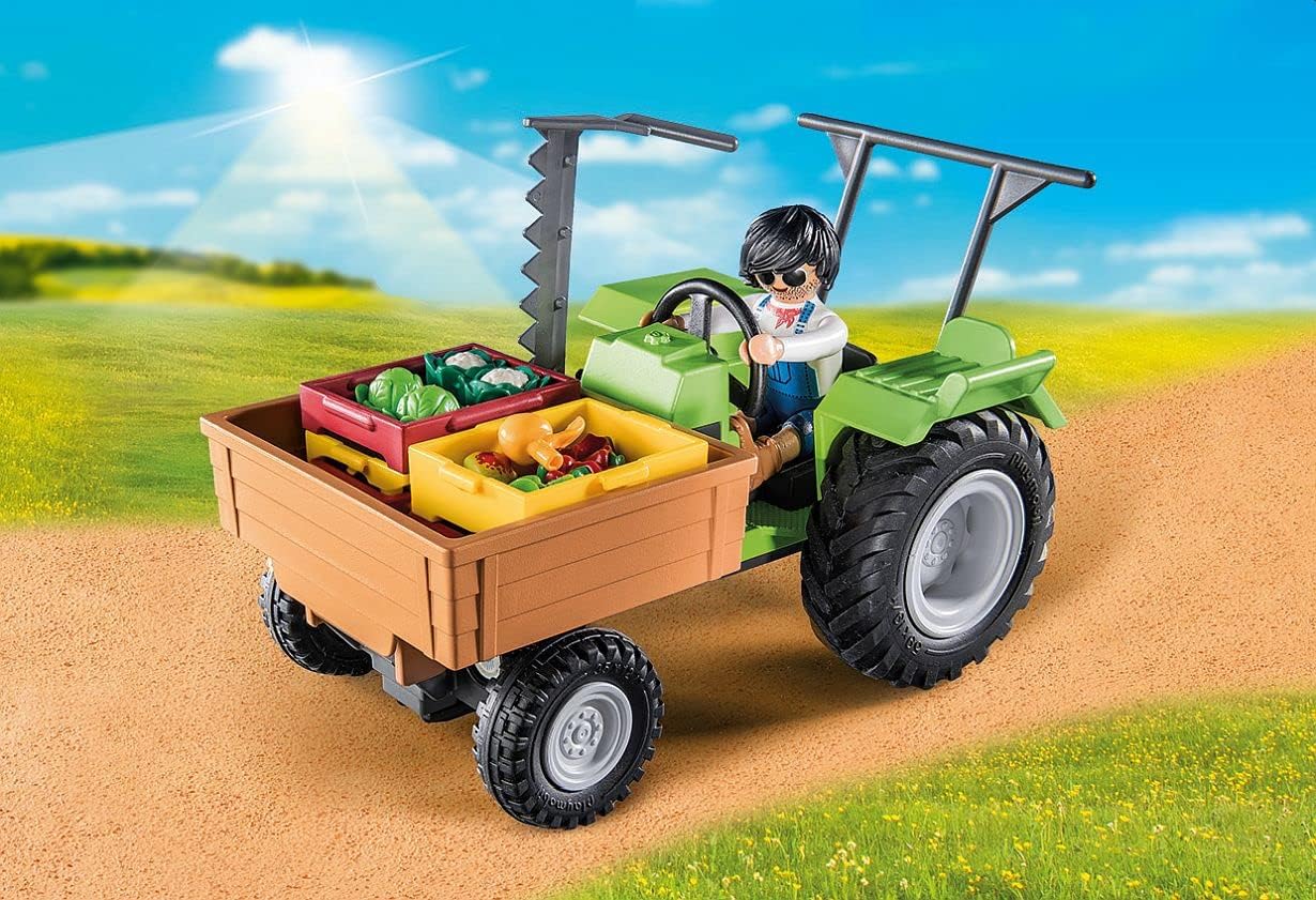 Playmobil Country Harvester Tractor with Trailer and Transport Boxes - Farm Playset for Kids 4+ 3