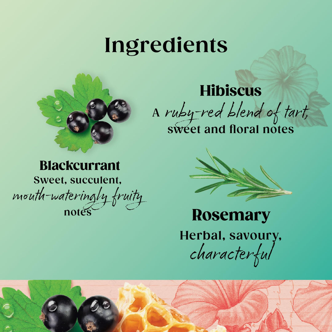 Twinings Superblends Heartea Tea - Blackcurrant & Rosemary Herbal Infusion with Honey, Hibiscus & Vitamin B1 - 20 Biodegradable Tea Bags