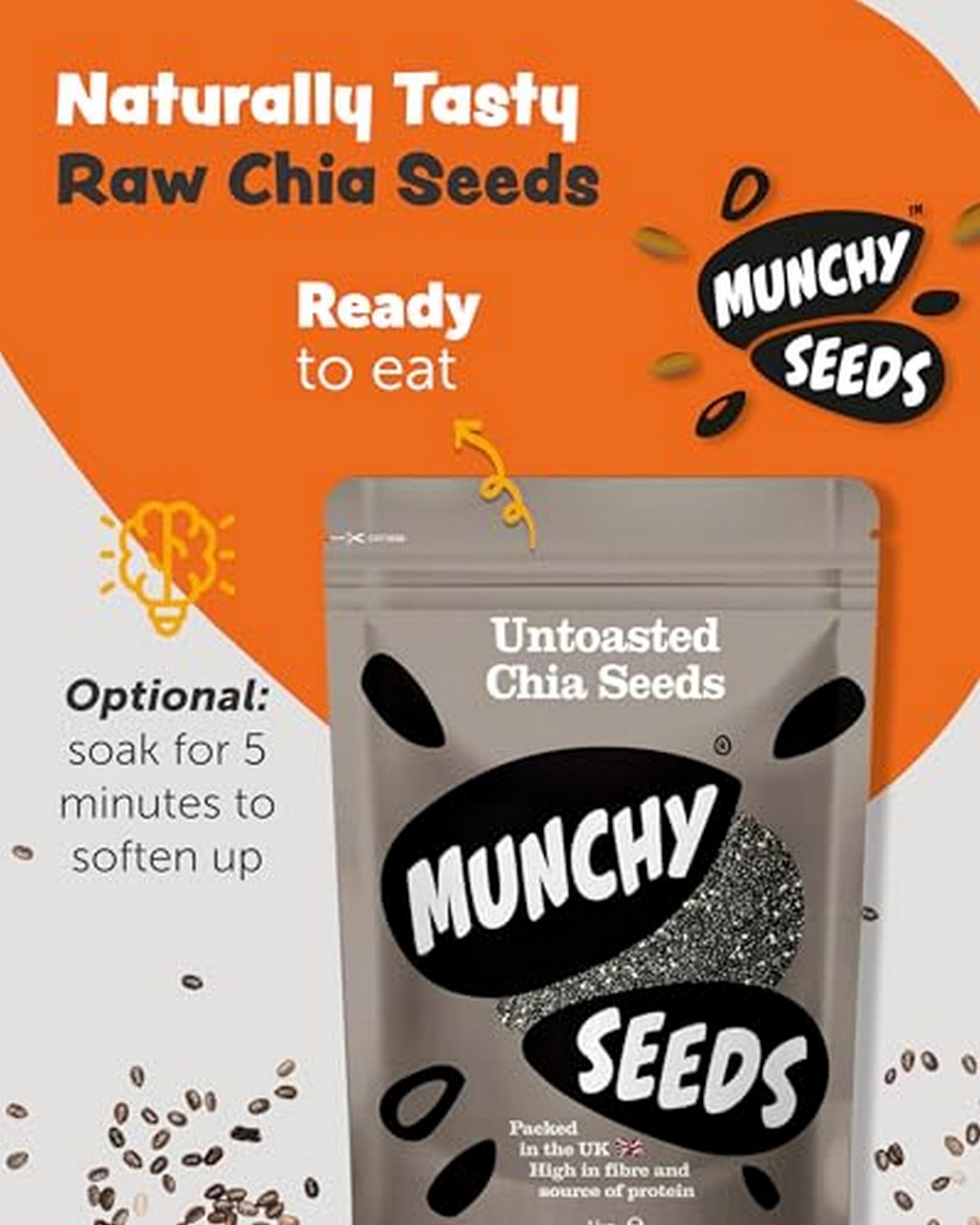 Munchy Seeds Raw Chia Seeds - 1kg Bag | High Protein | Gluten Free | Vegan 5