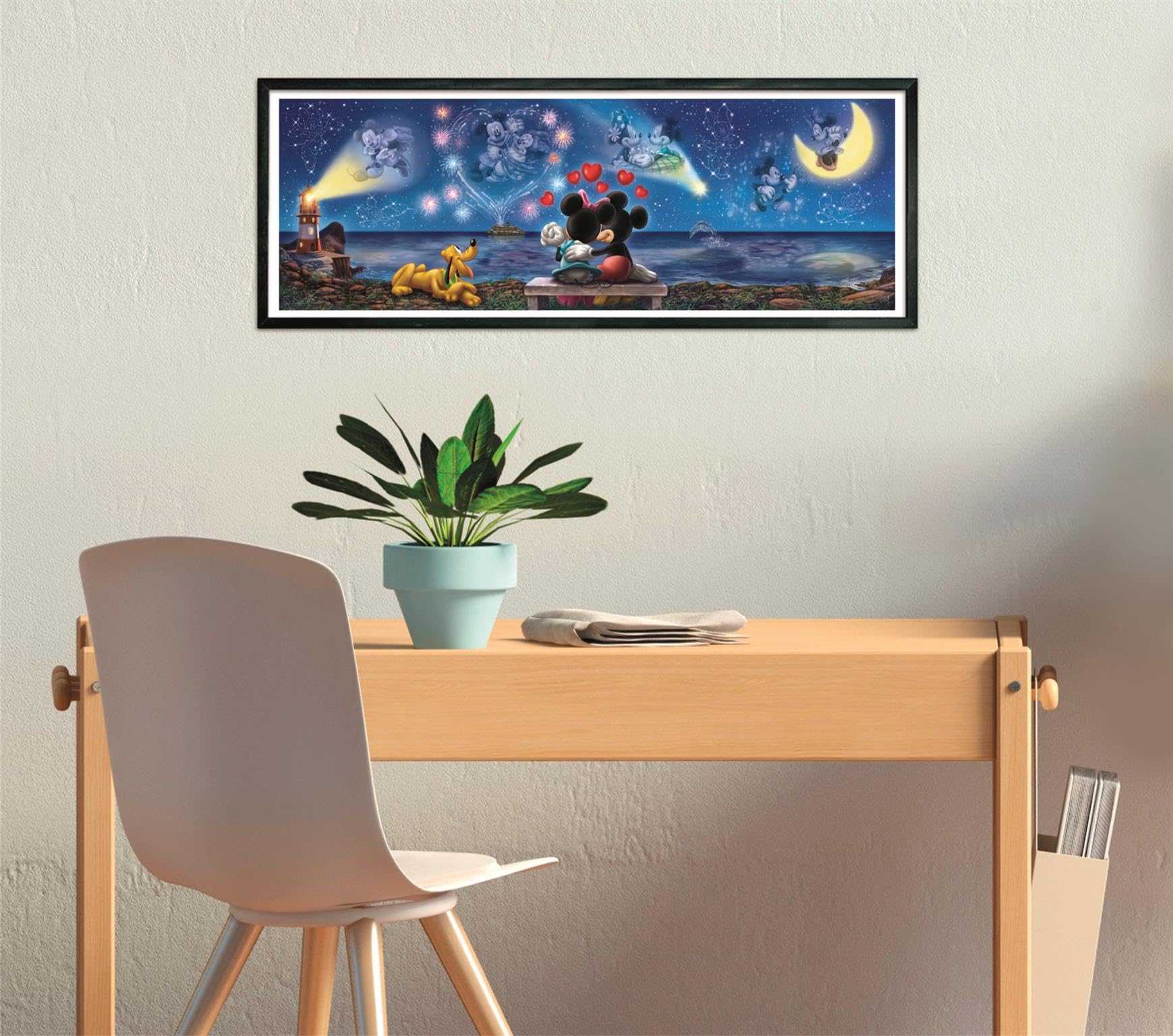 Clementoni 1000 Piece Panorama Jigsaw Puzzle Mickey & Minnie Compact Box 5