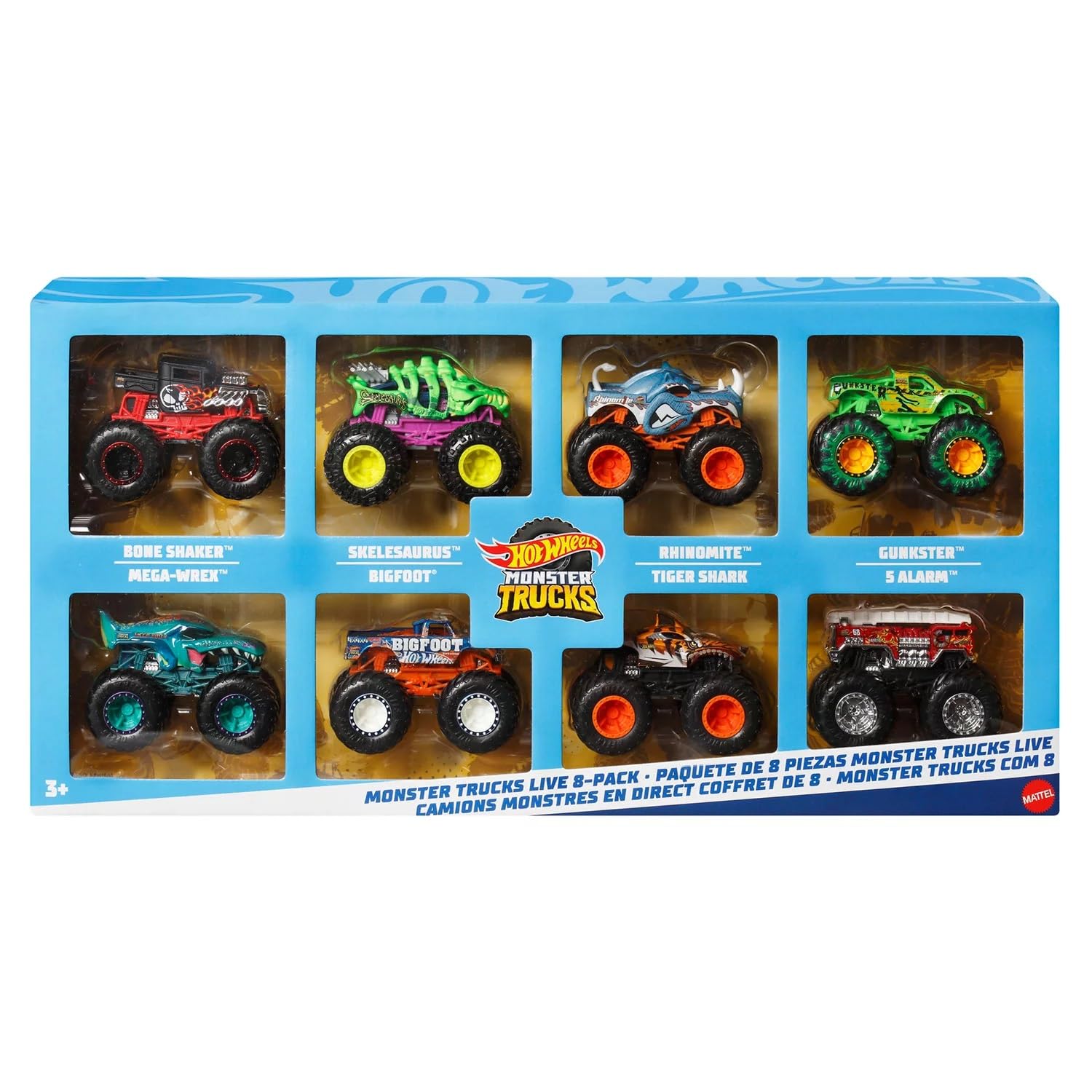 Hot Wheels Monster Trucks 8-Pack - 1:64 Scale Die-Cast Toy Trucks for Kids 3+ 1