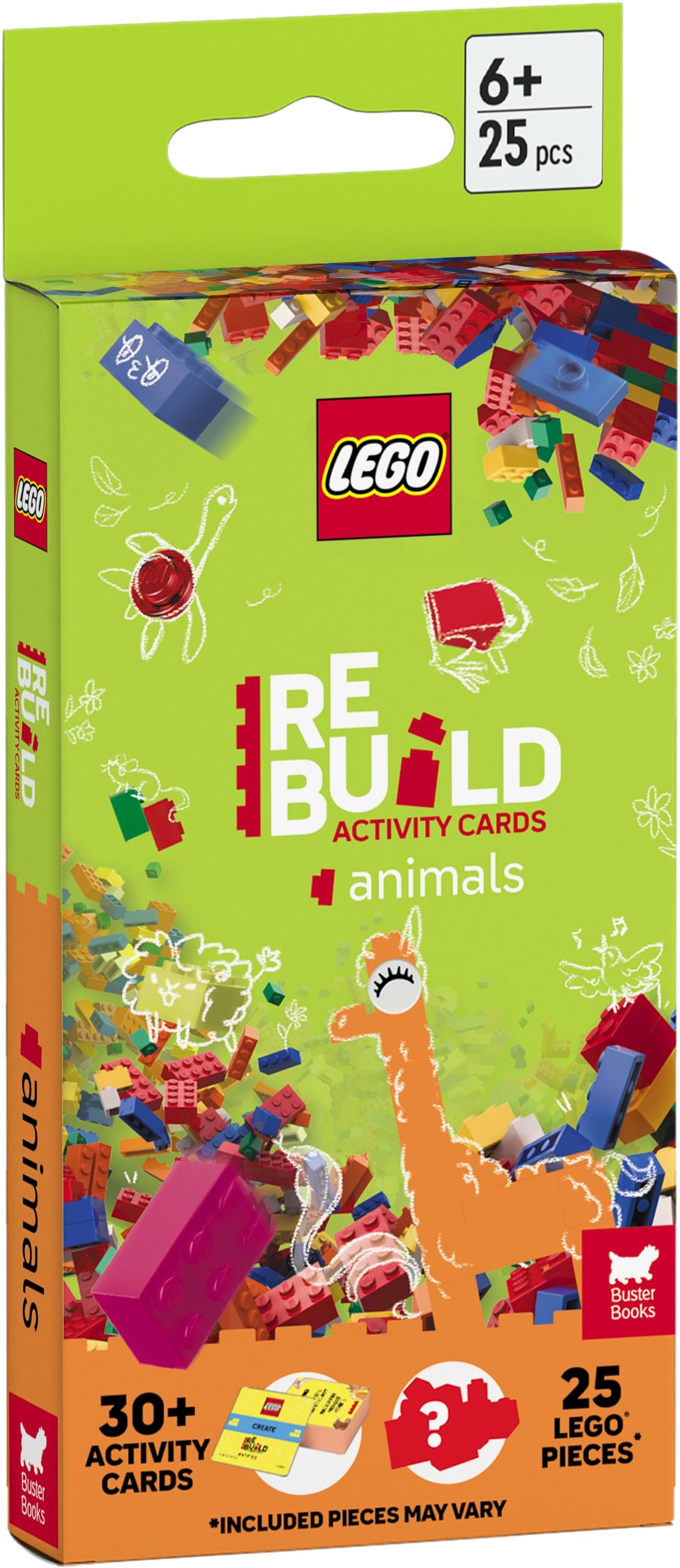Buster Books LEGO® Books: ReBuild Activity Cards: Animals | 30 Cards, 25 LEGO Pieces | Ages 6+