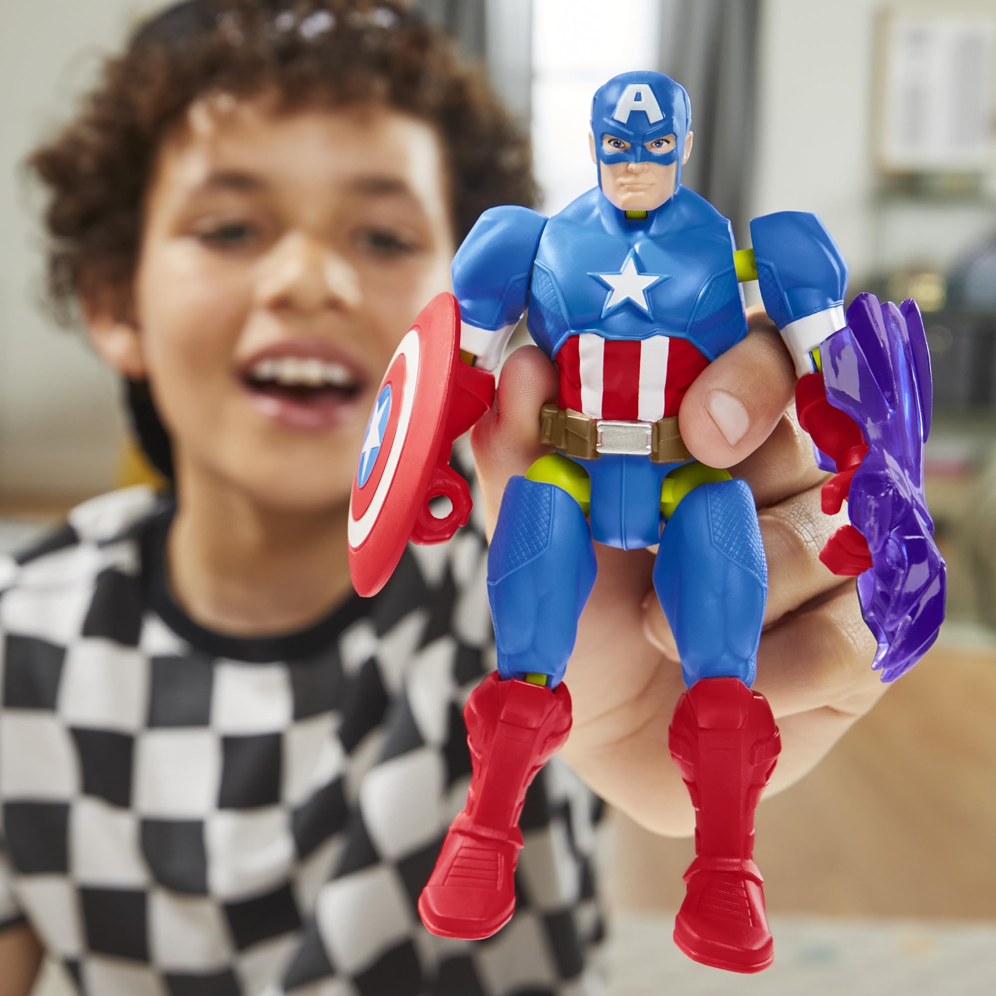Marvel MixMashers Captain America Action Figure - Interchangeable Parts | 12 cm Size 6