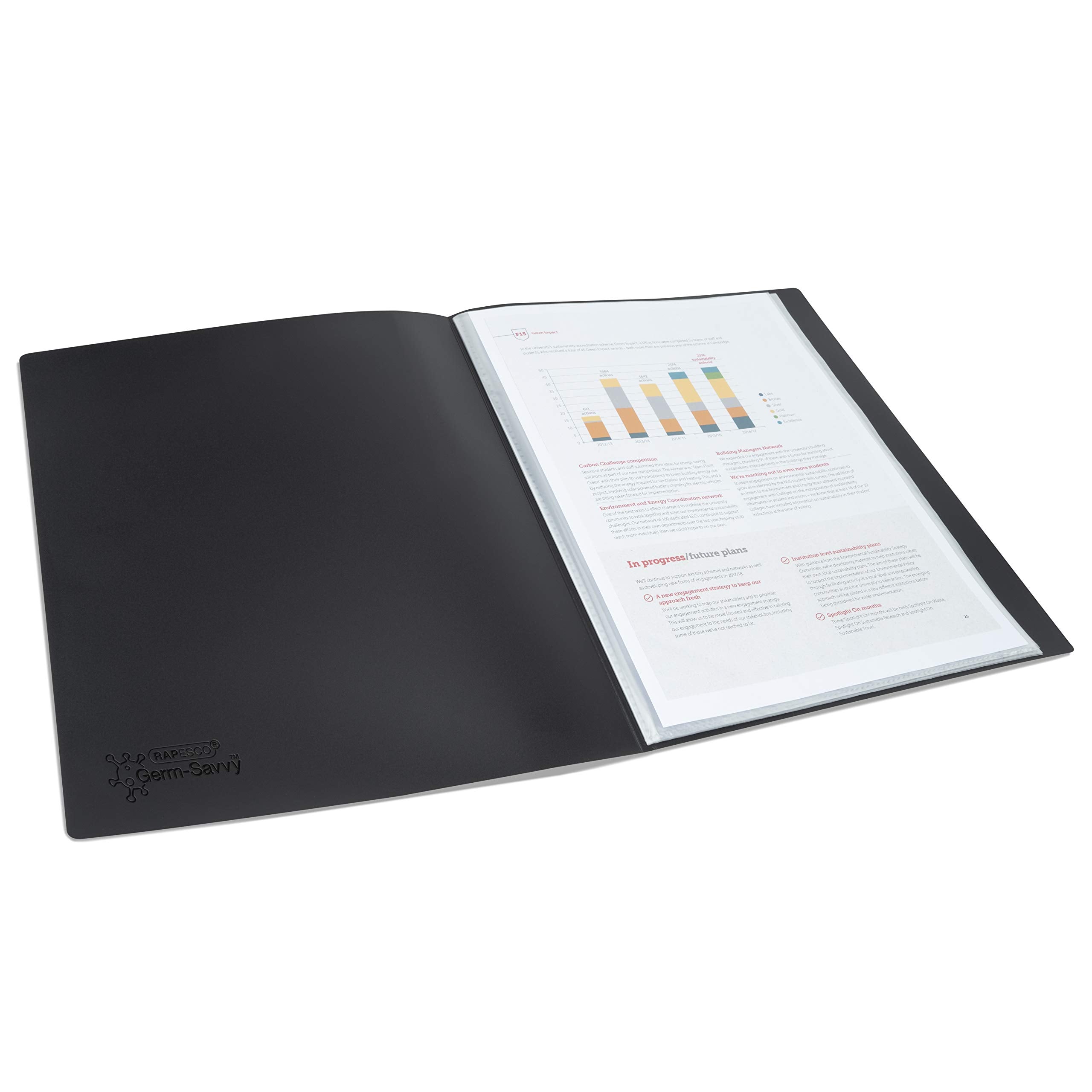 RAPESCO Germ-Savvy Presentation Book - 10 Pockets | A4 | Black 2