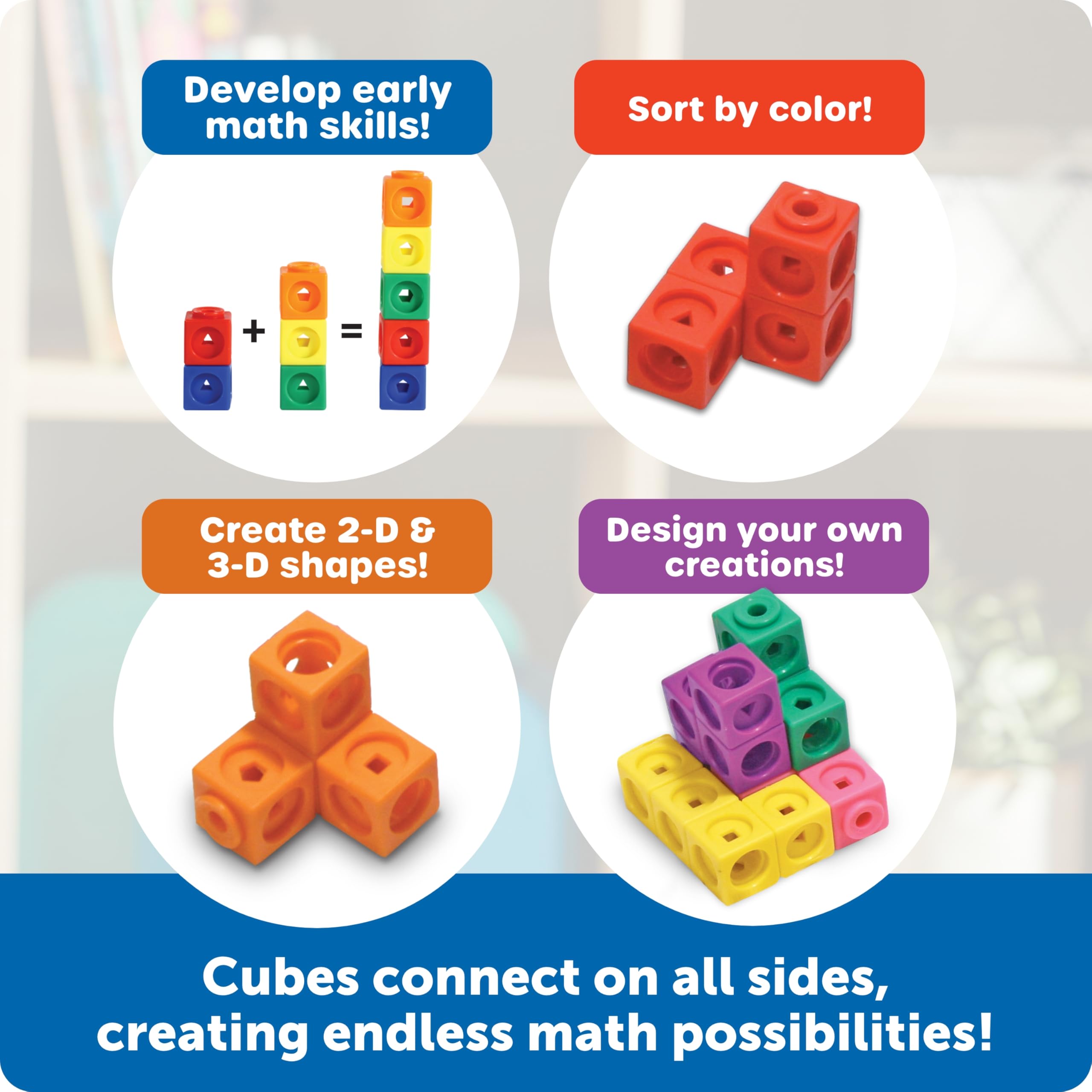 Learning Resources MathLink Cubes - Educational Building Set for Kids Ages 5+ 12