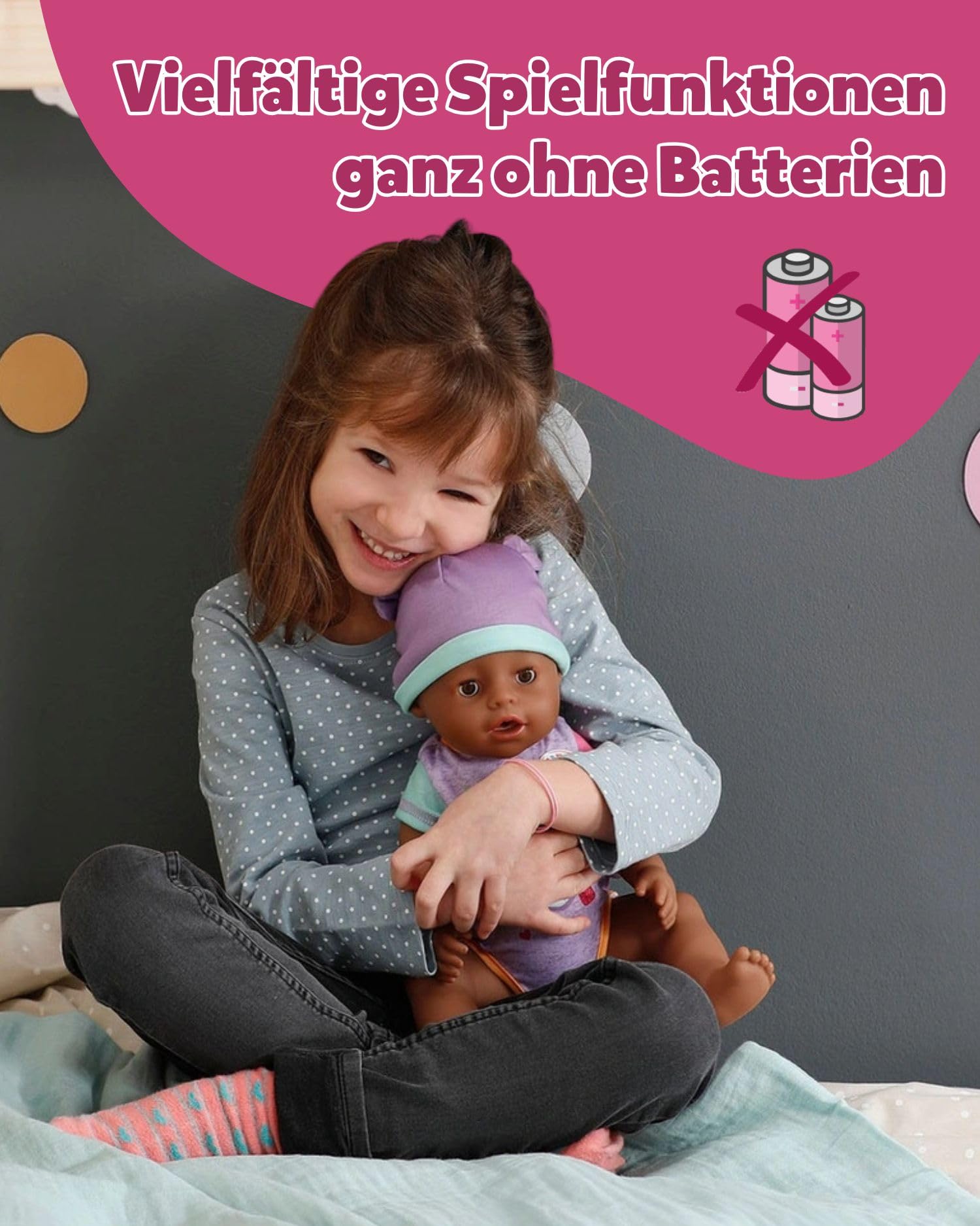 BABY born Eva Baby Doll with 10 Functions & Accessories - 43cm Interactive Doll for Kids 5