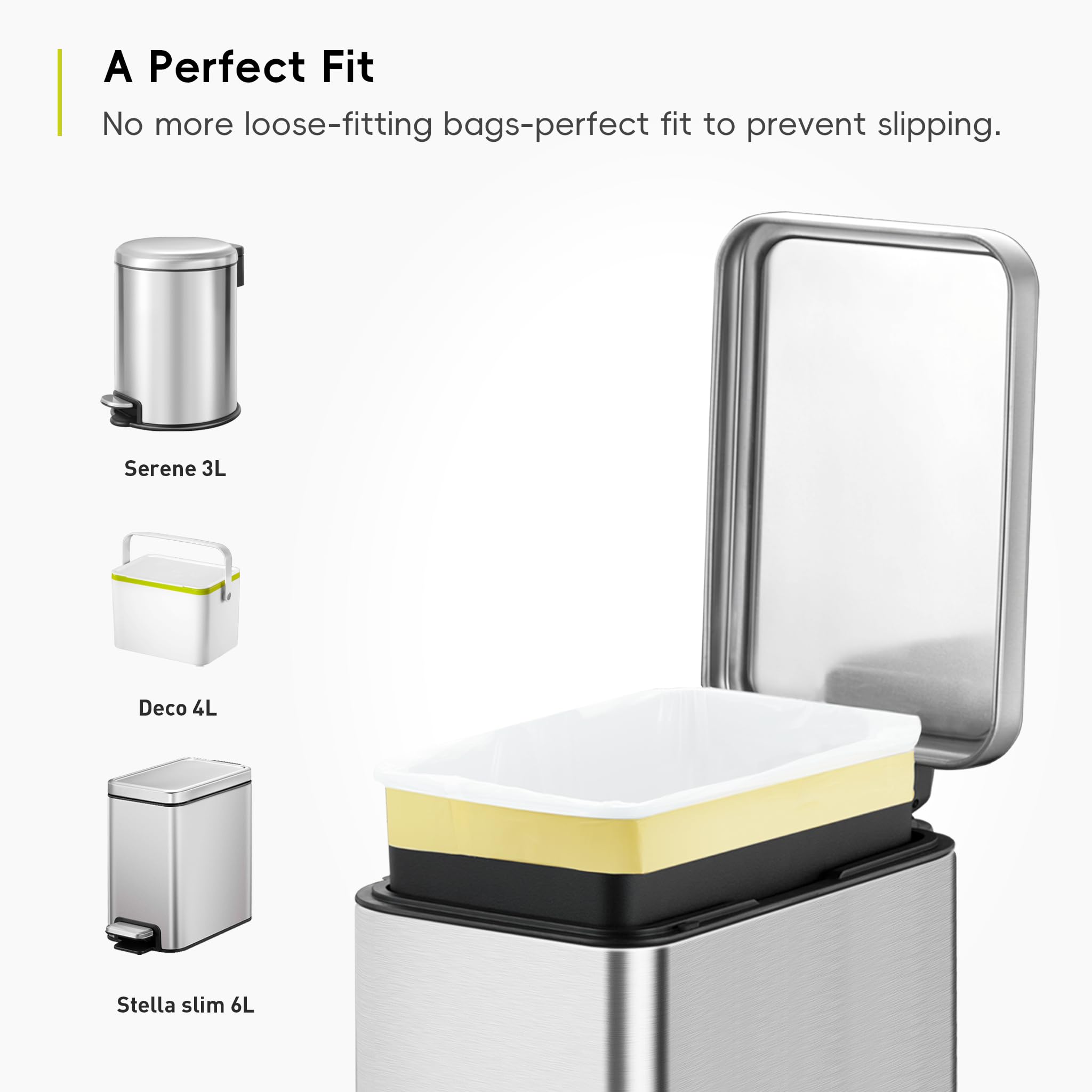 EKO Extra Strong Heavy Duty Bin Liners - 3-6 Litre Capacity, White, 30 Count Drawstring Bags 5