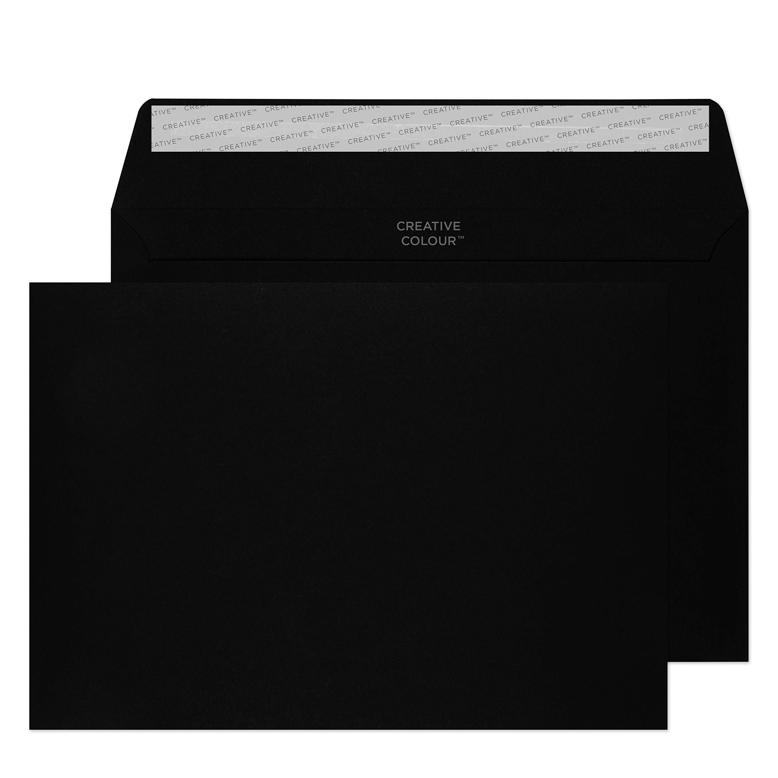 Blake Creative Colour C5 Wallet Envelopes 162 x 229 mm Jet Black 120 gsm Peel & Seal - Pack of 25 1