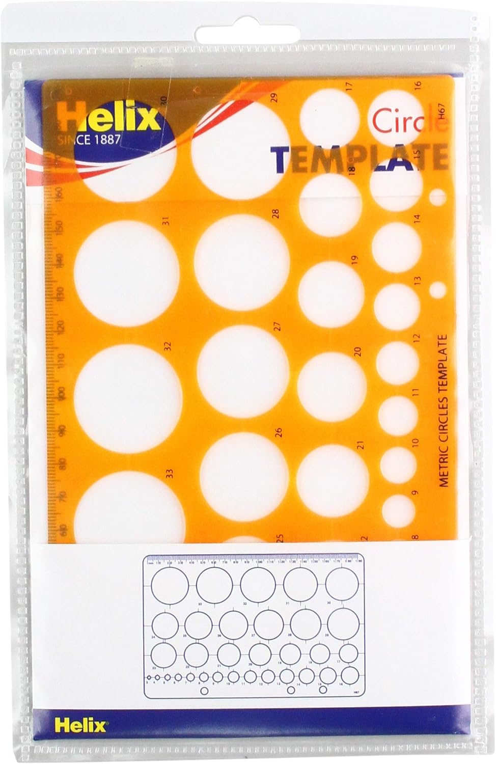 Helix Circle Stencil Template, Translucent Orange 1