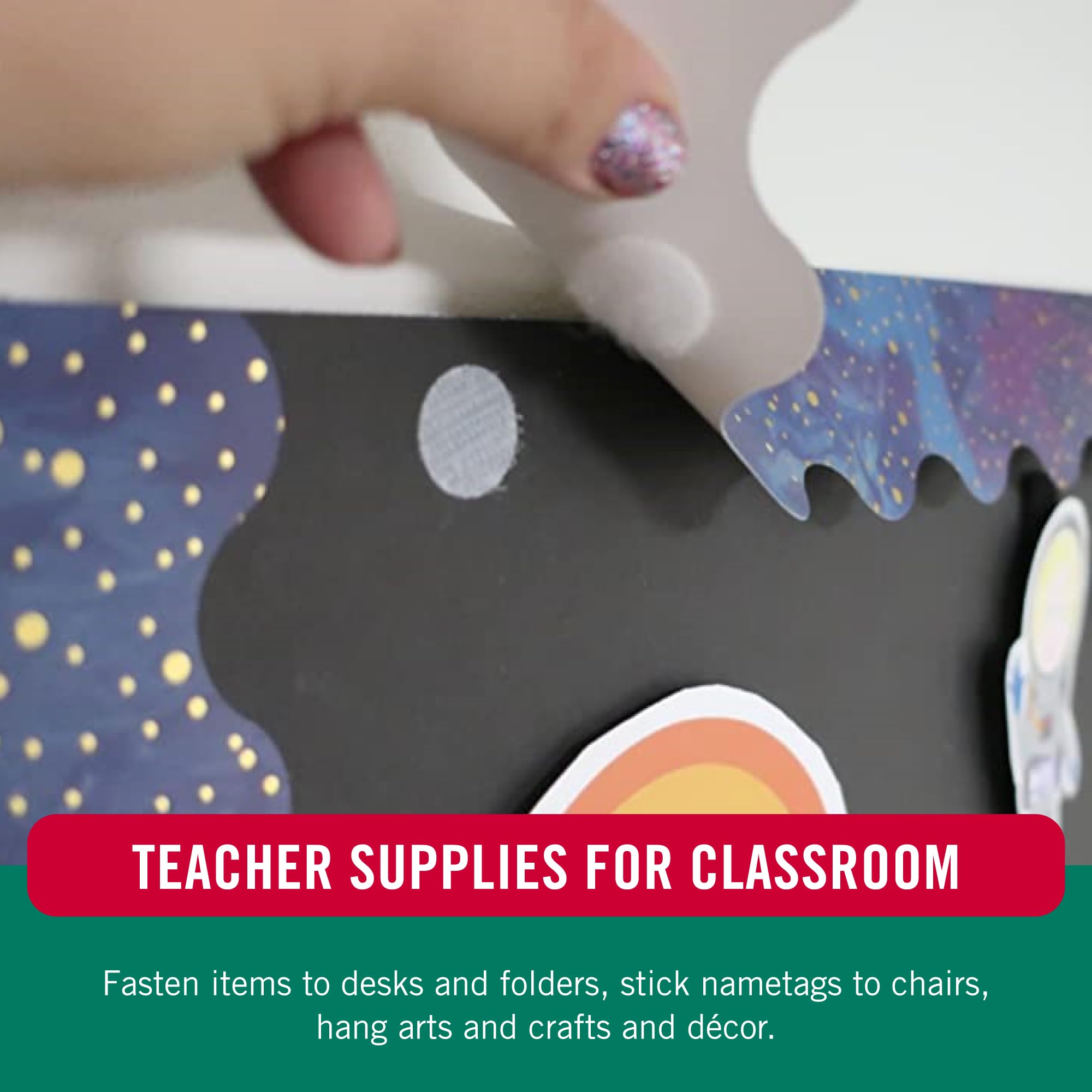 VELCRO Brand Thin Clear Stick On Coins/Dots - Double Sided Hook & Loop Fasteners | 3/8in 6