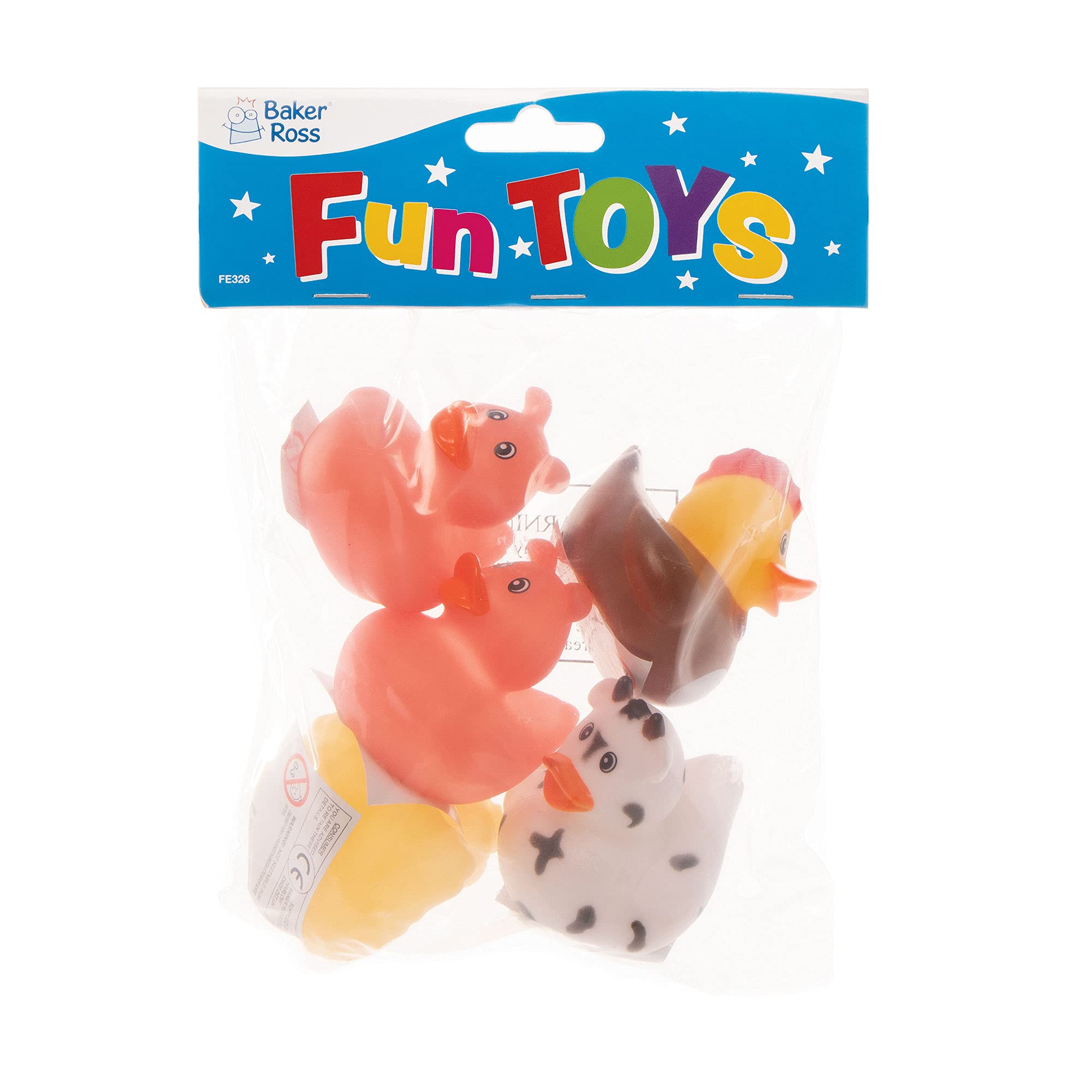 Baker Ross Farm Rubber Duck Bath Toys - Pack of 8 (Model FE326) 6
