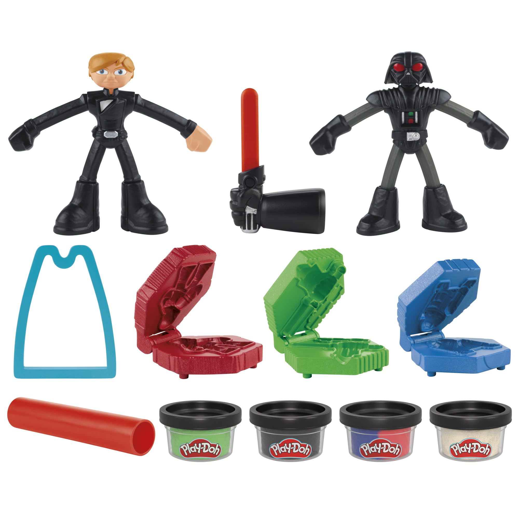 Play-Doh Star Wars Squish & Slice Lightsabers Action Figure Set | Ages 4+ | 2 Figures