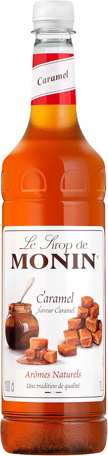 MONIN Premium Caramel Syrup 1L - Rich Caramel Flavor for Coffee, Cocktails & Baking