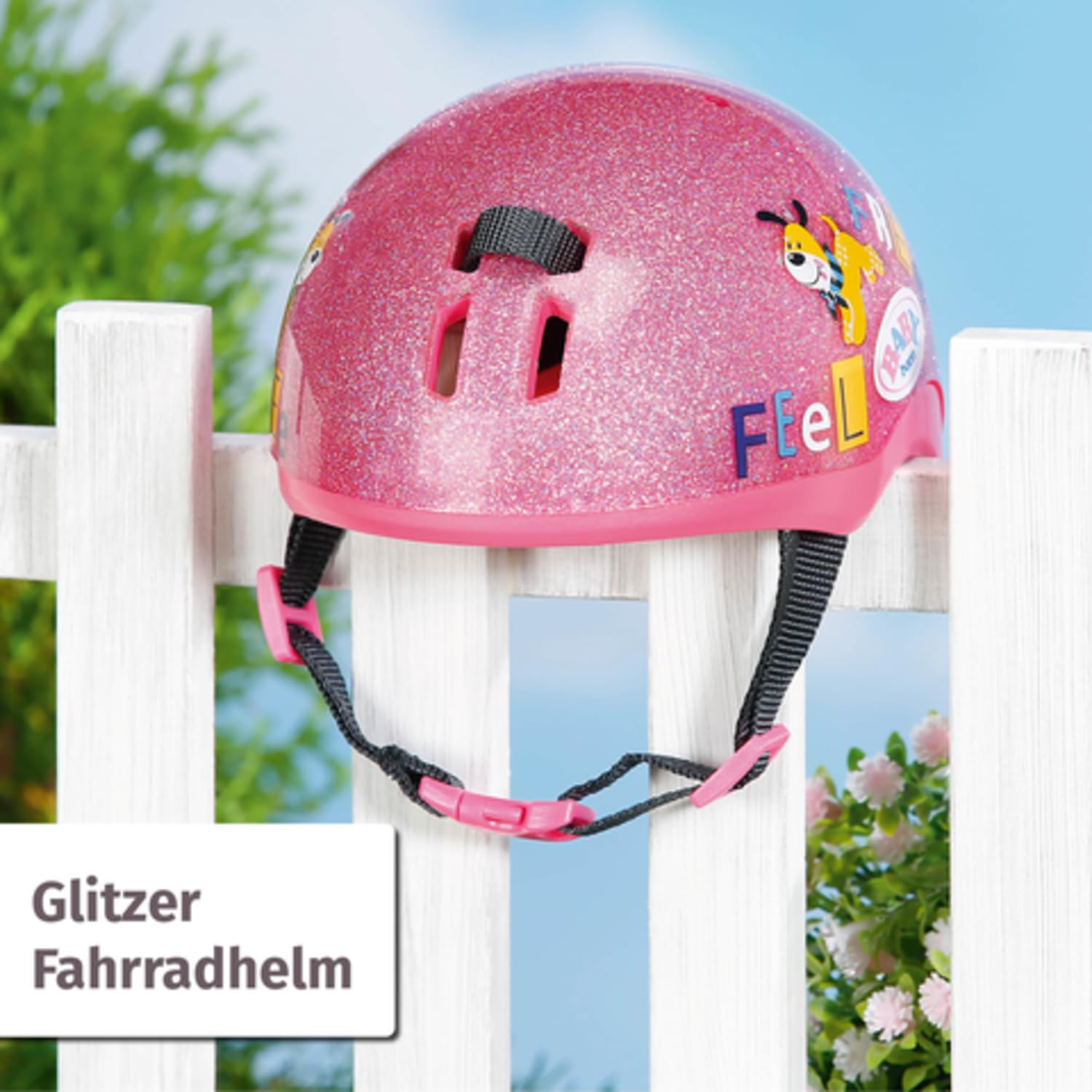 BABY Born 43 cm Doll Bike Helmet - Pink Glitter Safety Accessory for Kids 3+ 7