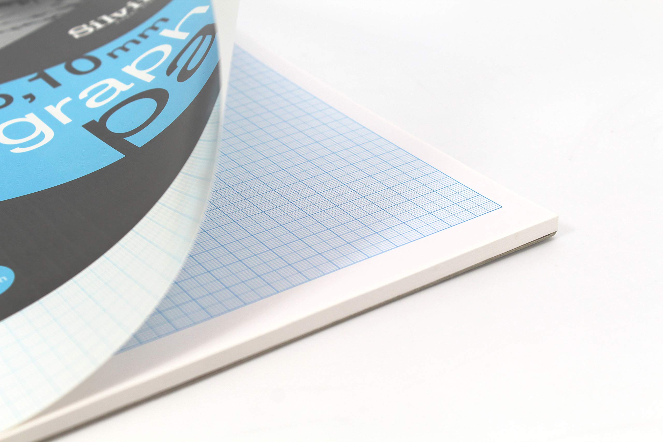 Silvine A4 Professional Graph Pad - 50 Sheets 90gsm Paper, 1-5-10mm Graph, Glue Bound 3