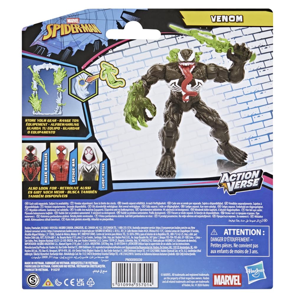 Marvel Venom Action Figure - 11.4 cm Poseable Figure with 6 Accessories | Ages 4+ 4