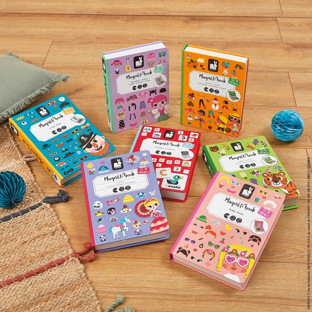 Janod Magnéti'book Girl's Crazy Faces - Magnetic Educational Game for Ages 3-8 9