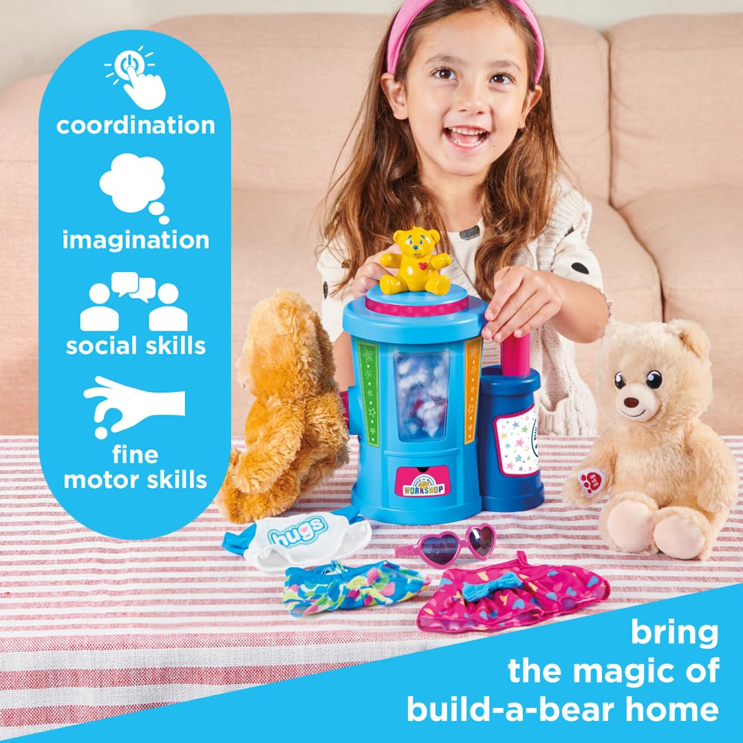 Casdon Build-A-Bear Workshop Toy Stuffing Station | Includes 2 Bears & Outfits | Ages 3+ 3
