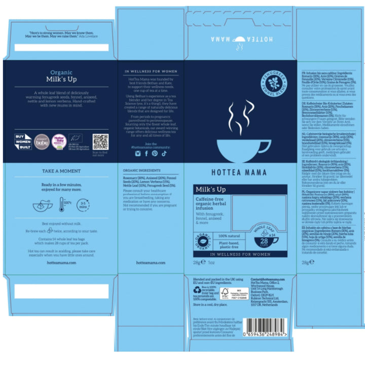 HOTTEA MAMA Milk's Up Organic Breastfeeding Tea for Lactation Support