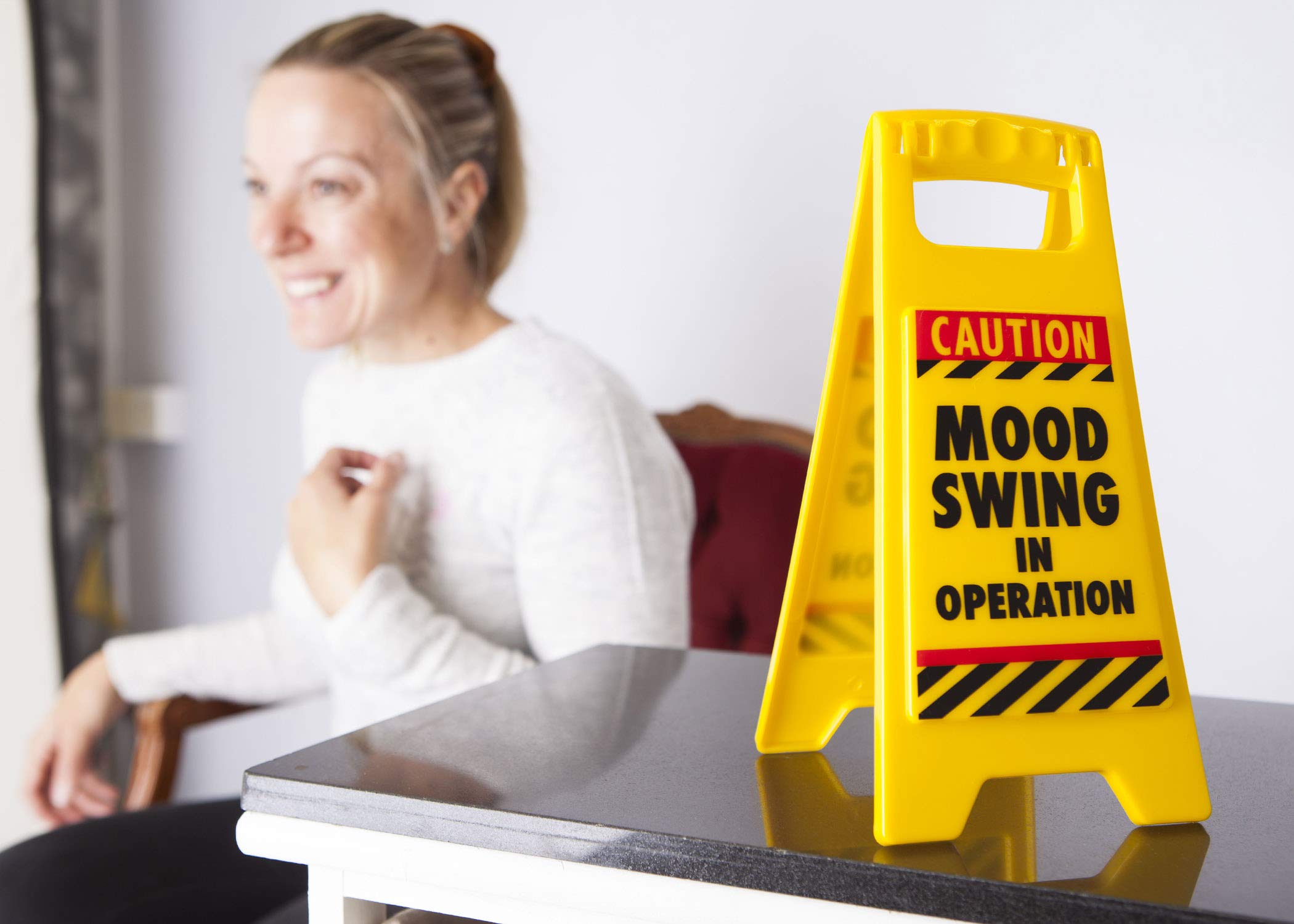 Boxer Gifts Mood Swing Novelty Warning Sign | Plastic | 11.8cm x 25cm | Yellow 7