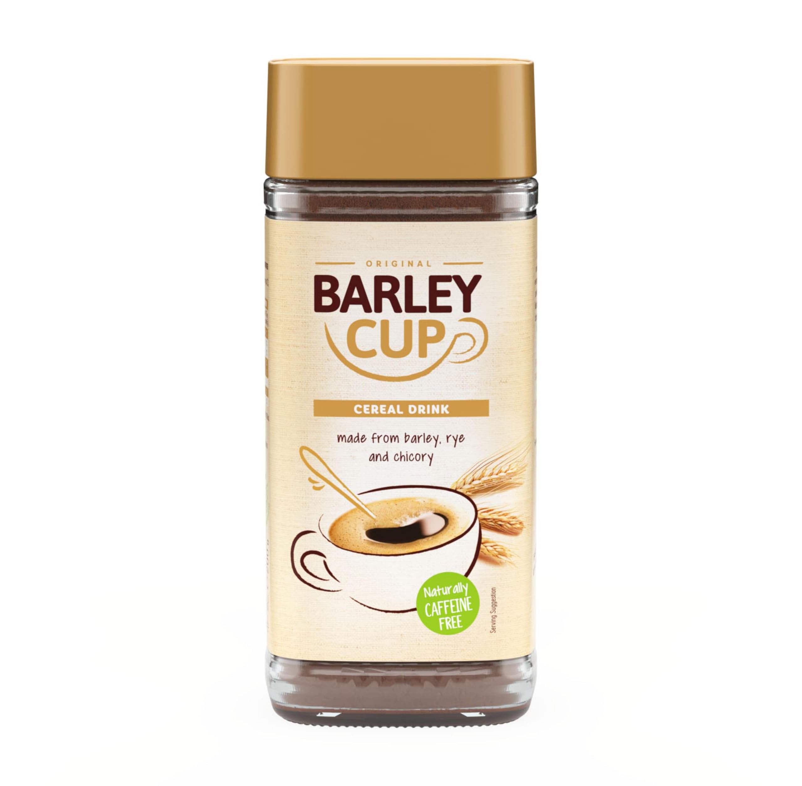 Barleycup Instant-Getreidegetränk 200 g – Koffeinfreier veganer Kaffeeersatz mit gerösteter Gerste, Roggen und Chicorée