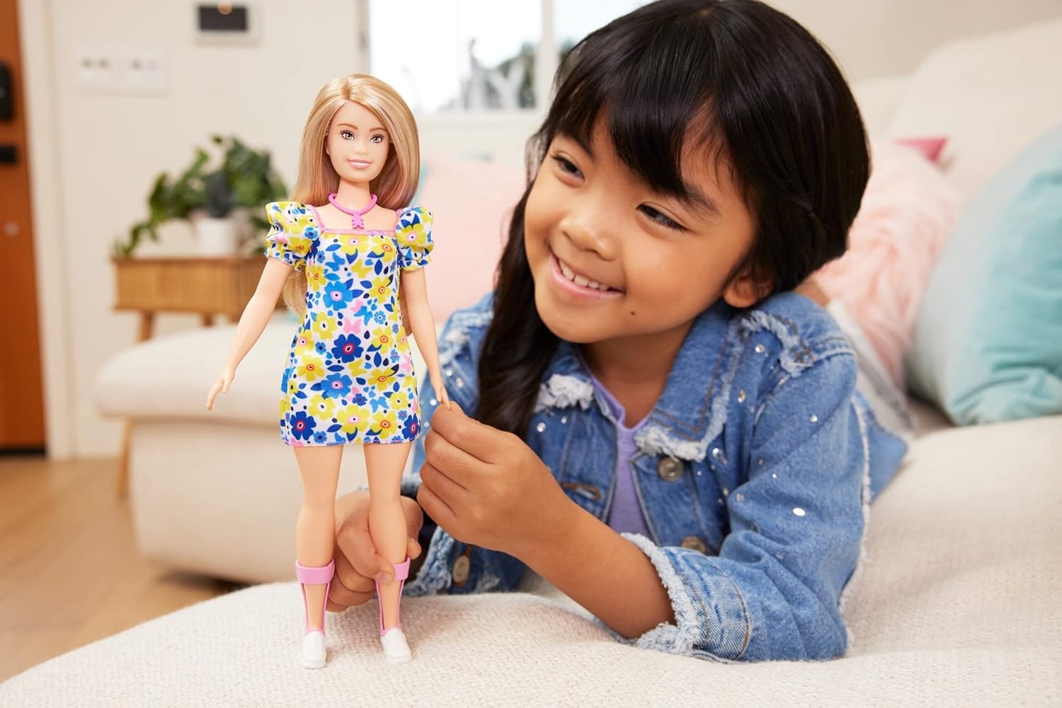 Barbie Fashionistas Doll #208 with Down Syndrome - Floral Dress & AFOs, Ages 3+ 3