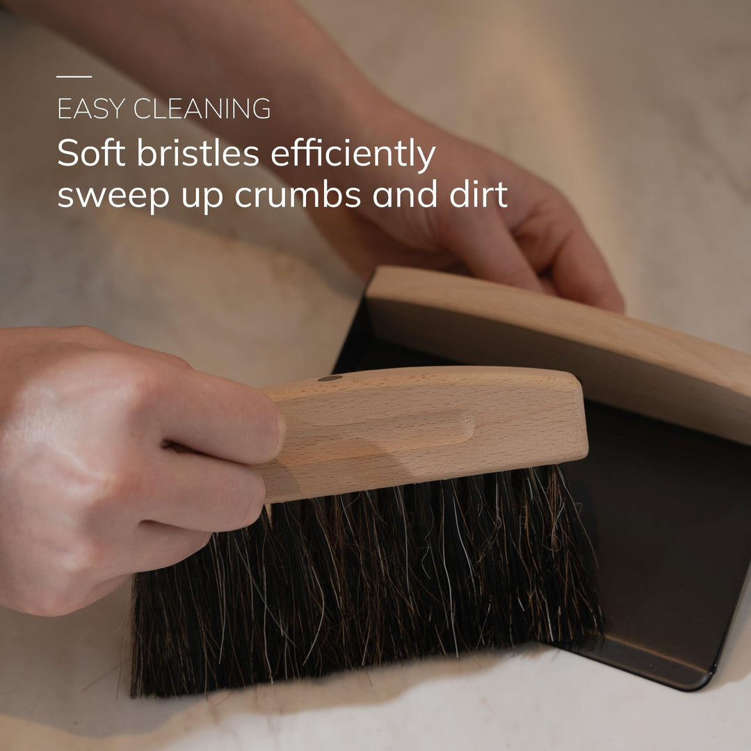 ENA Living Mini Dustpan and Brush Set - Small Cleaning Brush Set for Home, Kitchen, Fireplace