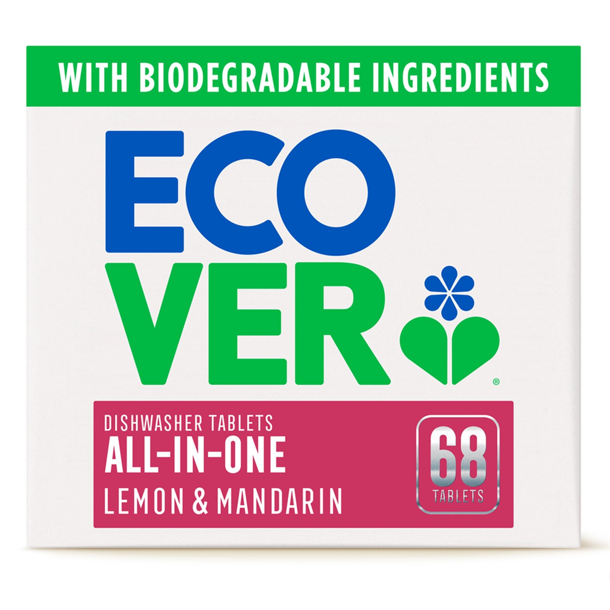 Method Ecover All in One Dishwasher Tablets - 68 Count, Lemon & Mandarin Scent | Contains Salt & Rinse Aid 1