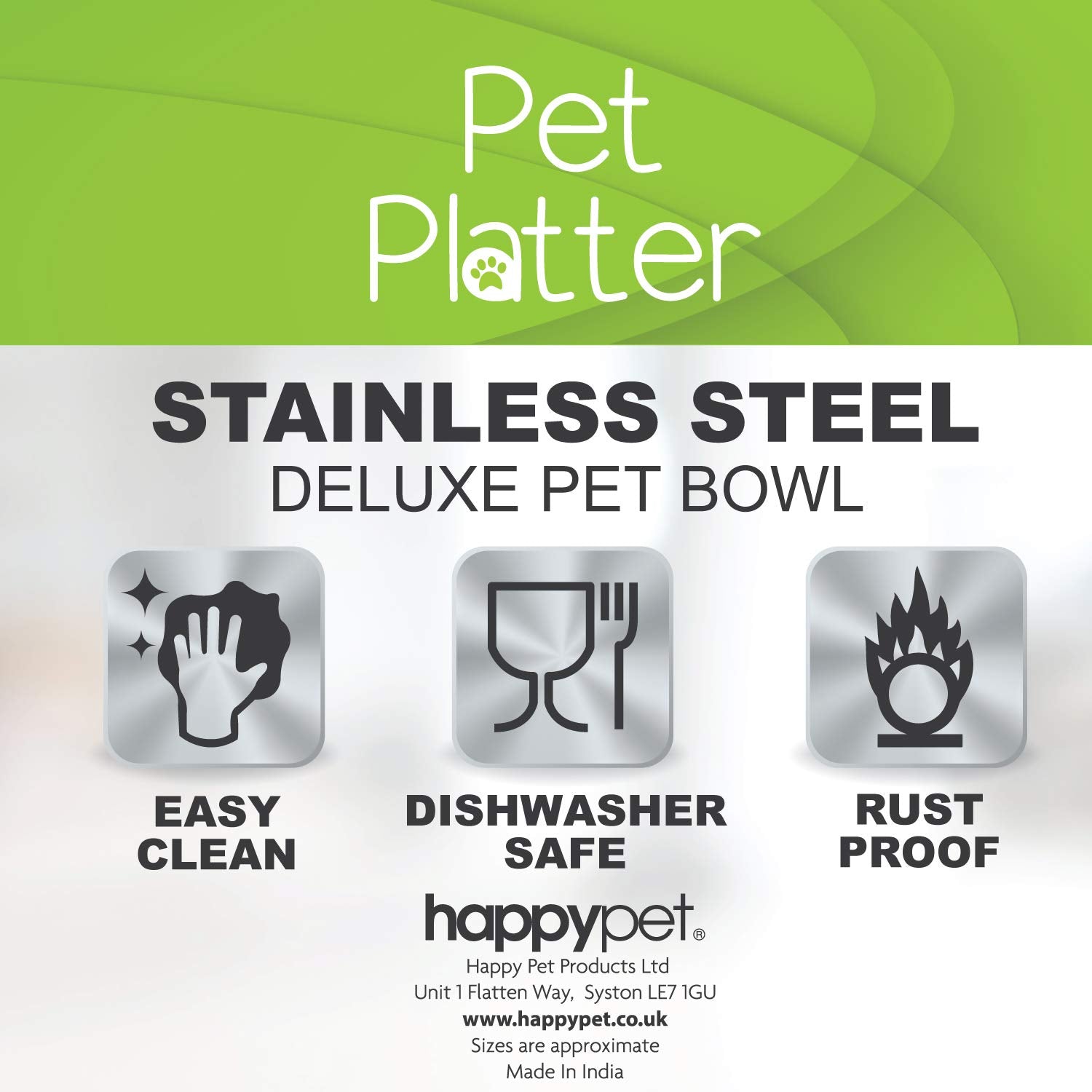 Pet Cuisine Stainless Steel Pet Bowl - Dishwasher Safe | 400ml Capacity | Rust Proof 2