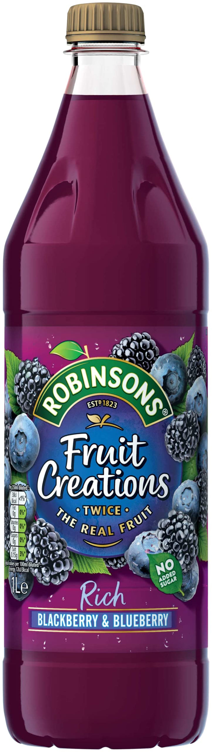 Robinsons Fruit Creations Blackberry & Blueberry Squash 1L