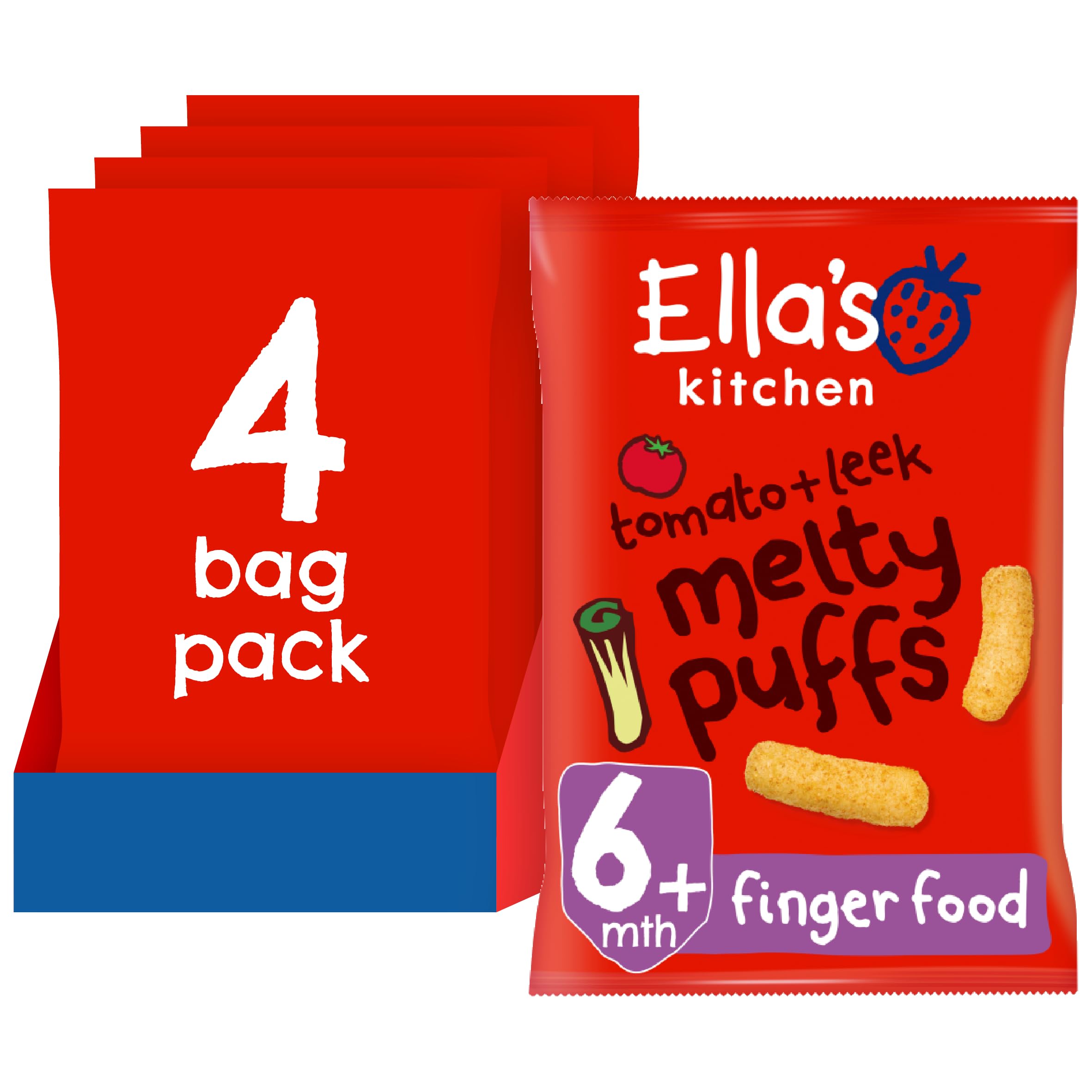 Ella's Kitchen - Organic Tomato & Leek Melty Puffs (4 x 20g) 1